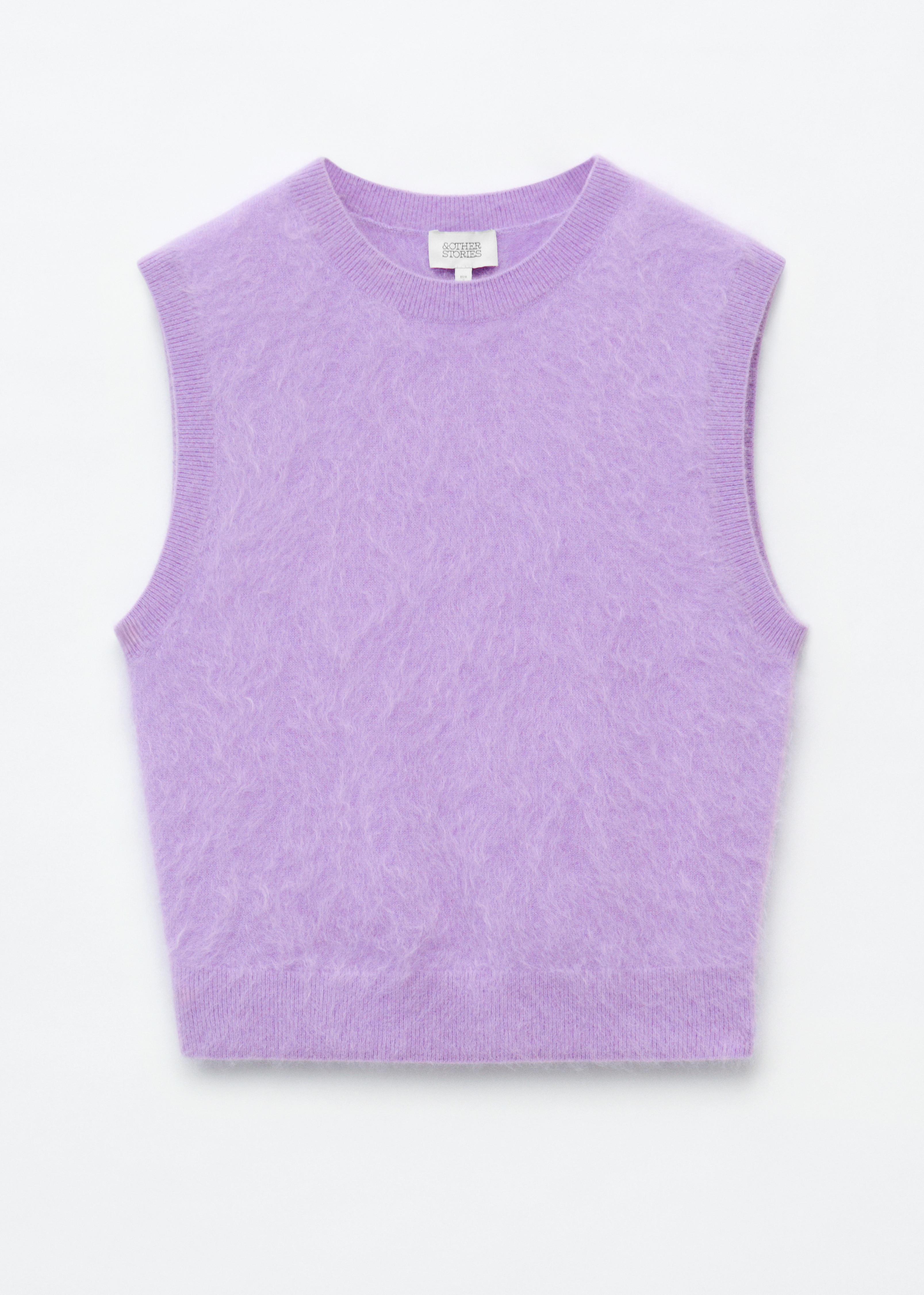 Brushed Cashmere Vest - לילך/אדום כהה/אפור