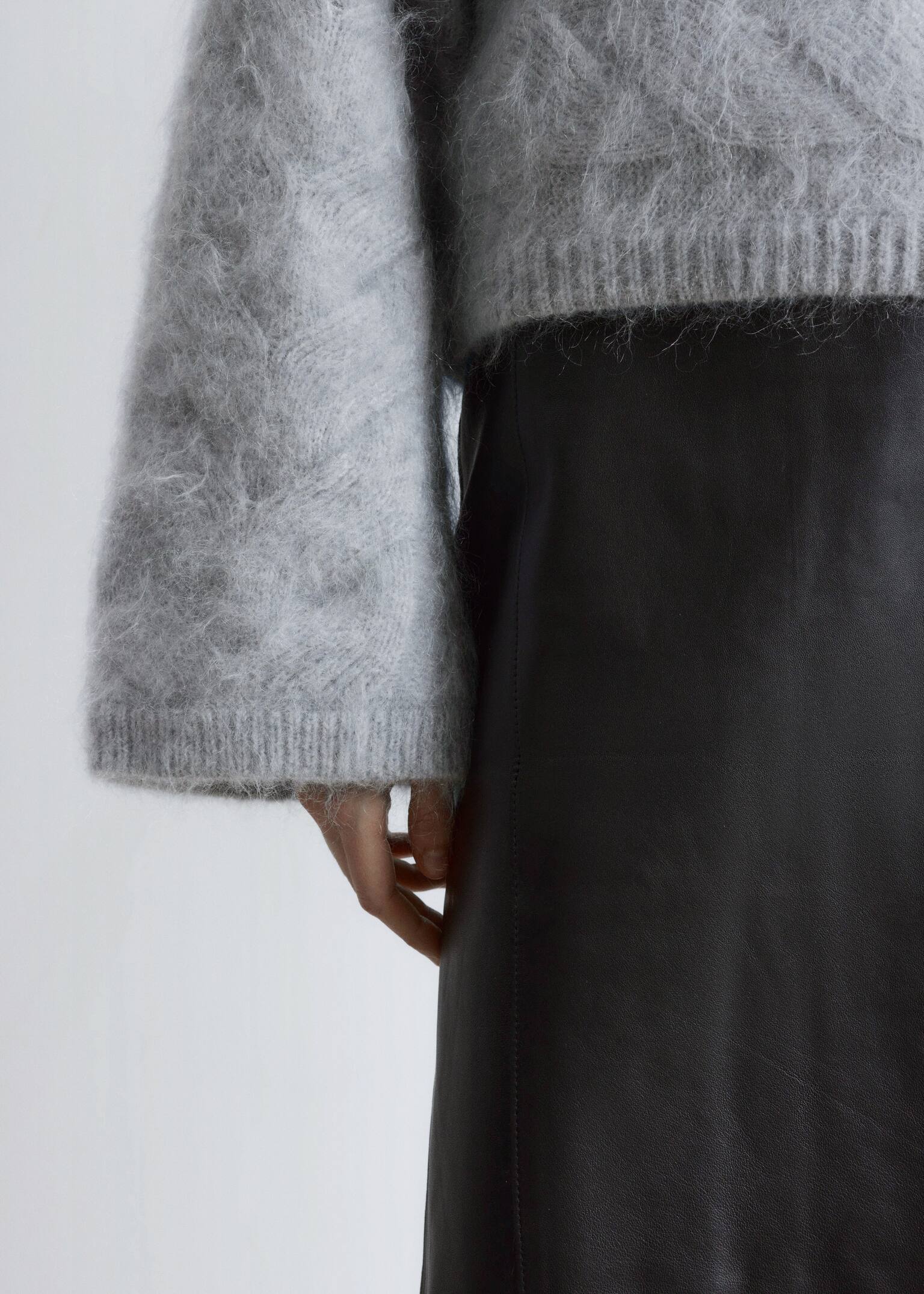 Mohair-Blend Cable-Knit Jumper - Grey/White - 7