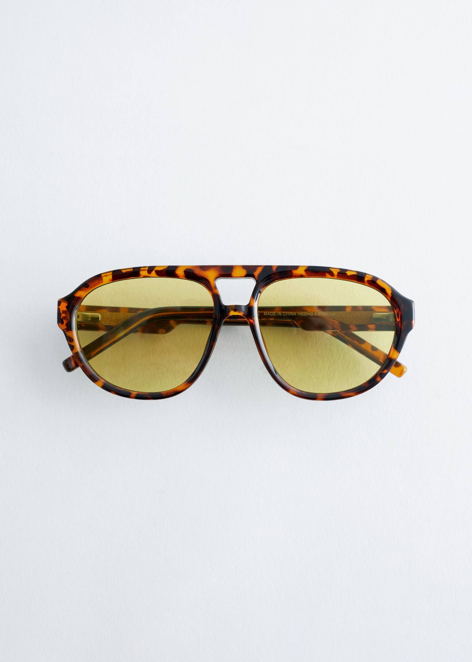 Aviator-Frame Sunglasses - Tortoise maro închis/galben/Lentile Maro/Albastre/Verde/Maro - 2