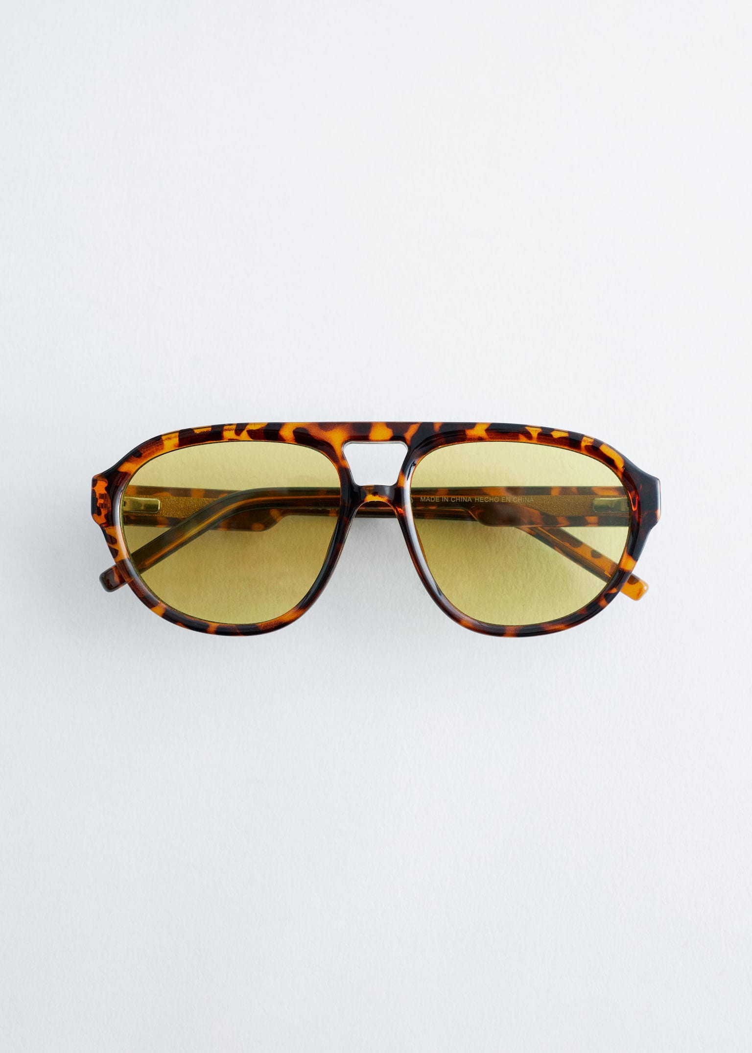 Lunettes de soleil à monture aviateur - Éc. tortue brun foncé/Jaune/Vert/Brun/Brun/Verres lumière bleue - 2