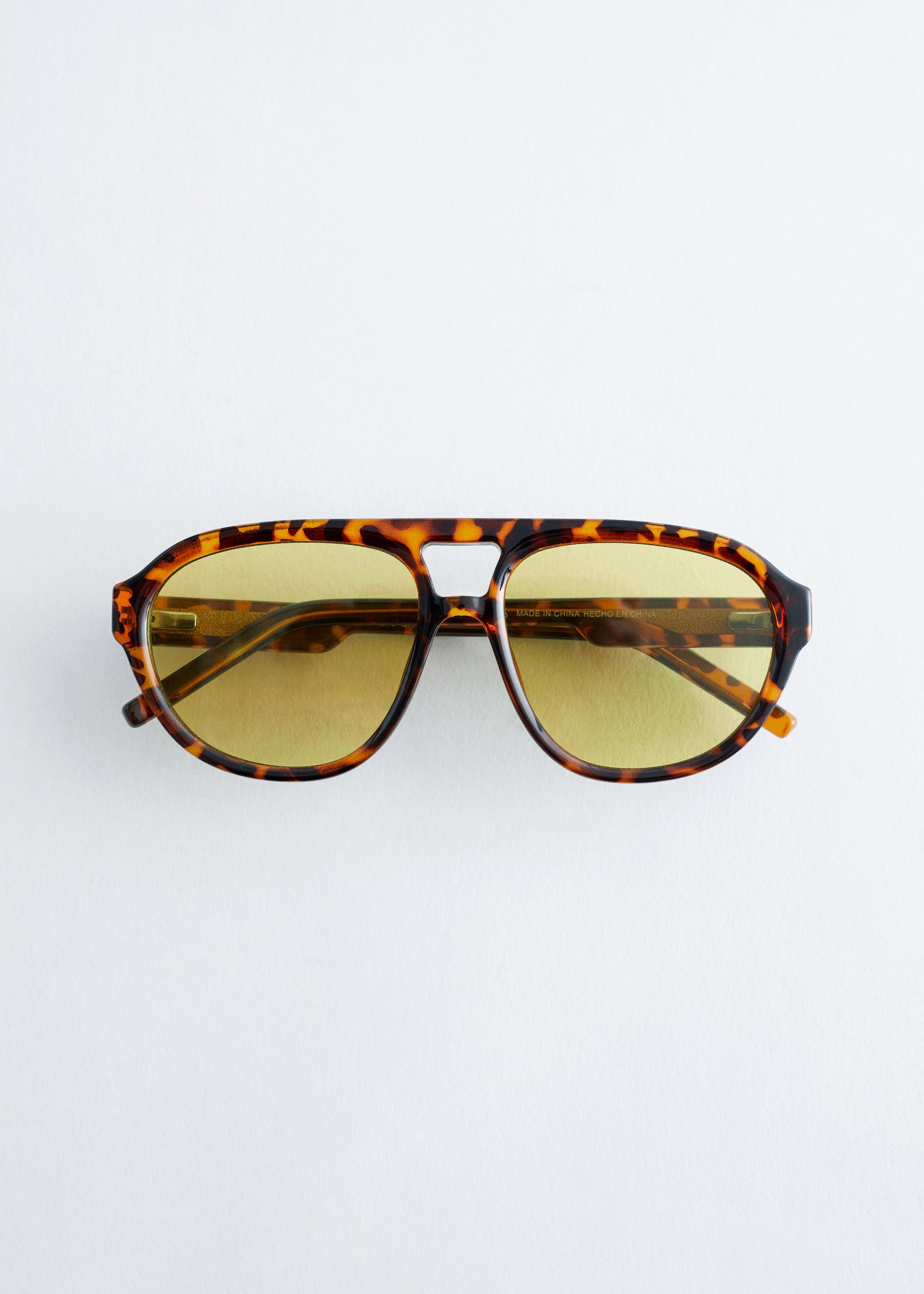 View larger image: Aviator-Frame Sunglasses - Dark Brown Tortoise/Yellow - Ladies | H&M GB 2