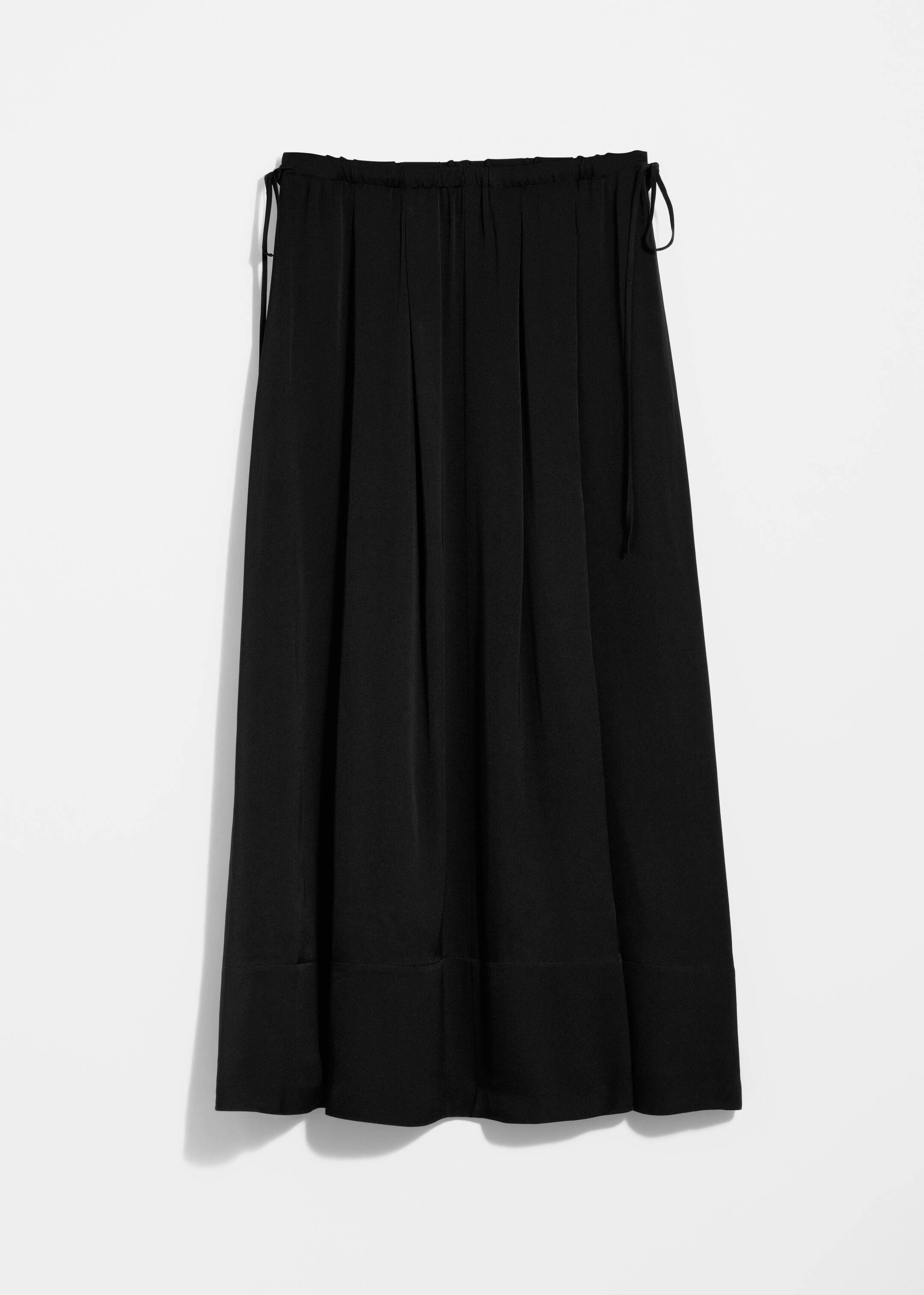 View larger image: Pleated Drawstring Midi Skirt - Black - Ladies | H&M GB 1