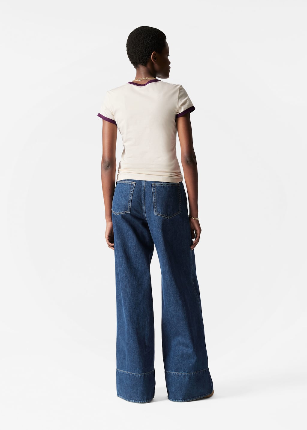 Camiseta bordada - Crema/Morado - Lookbook