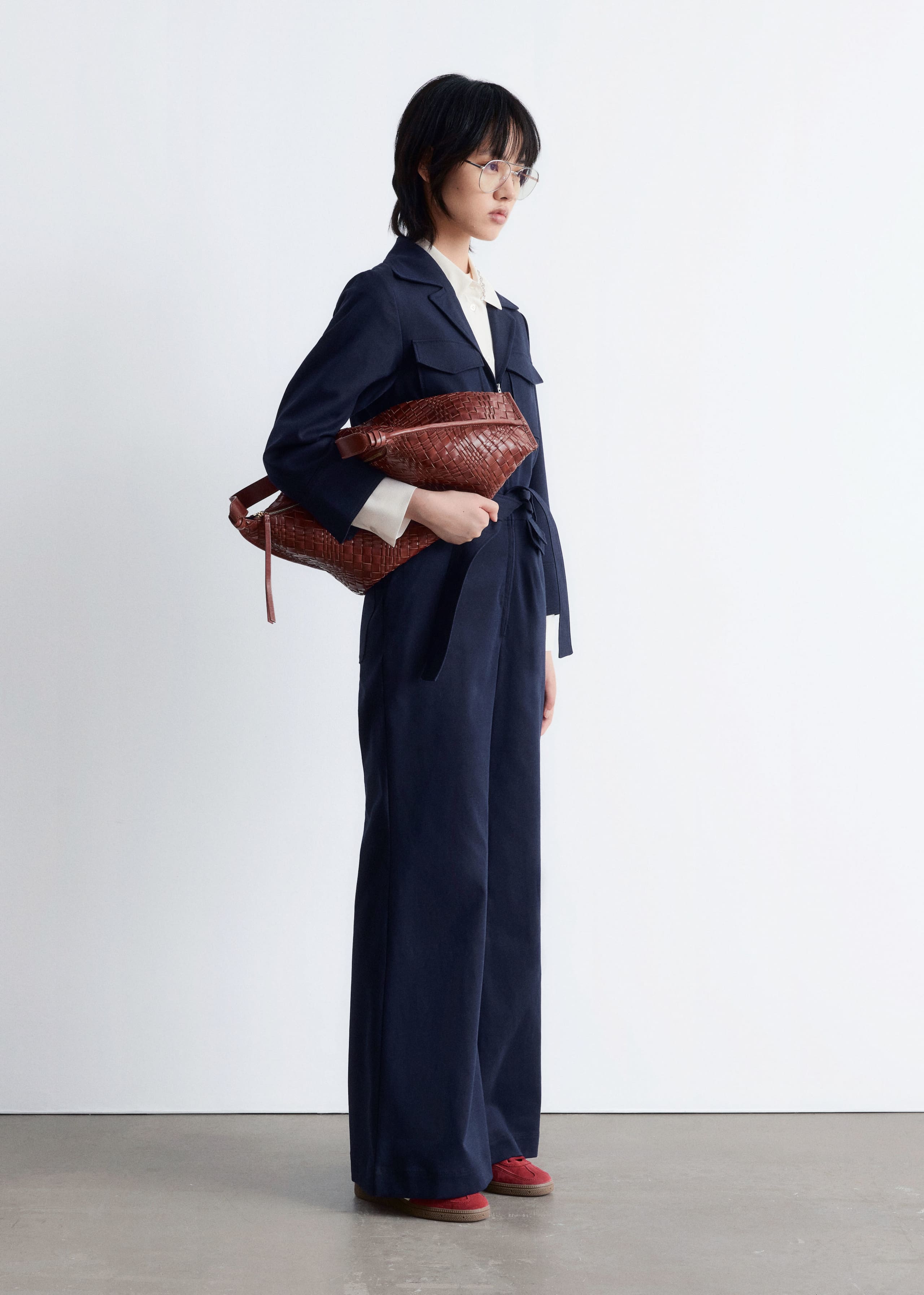 Image of Belted Utility Jumpsuit