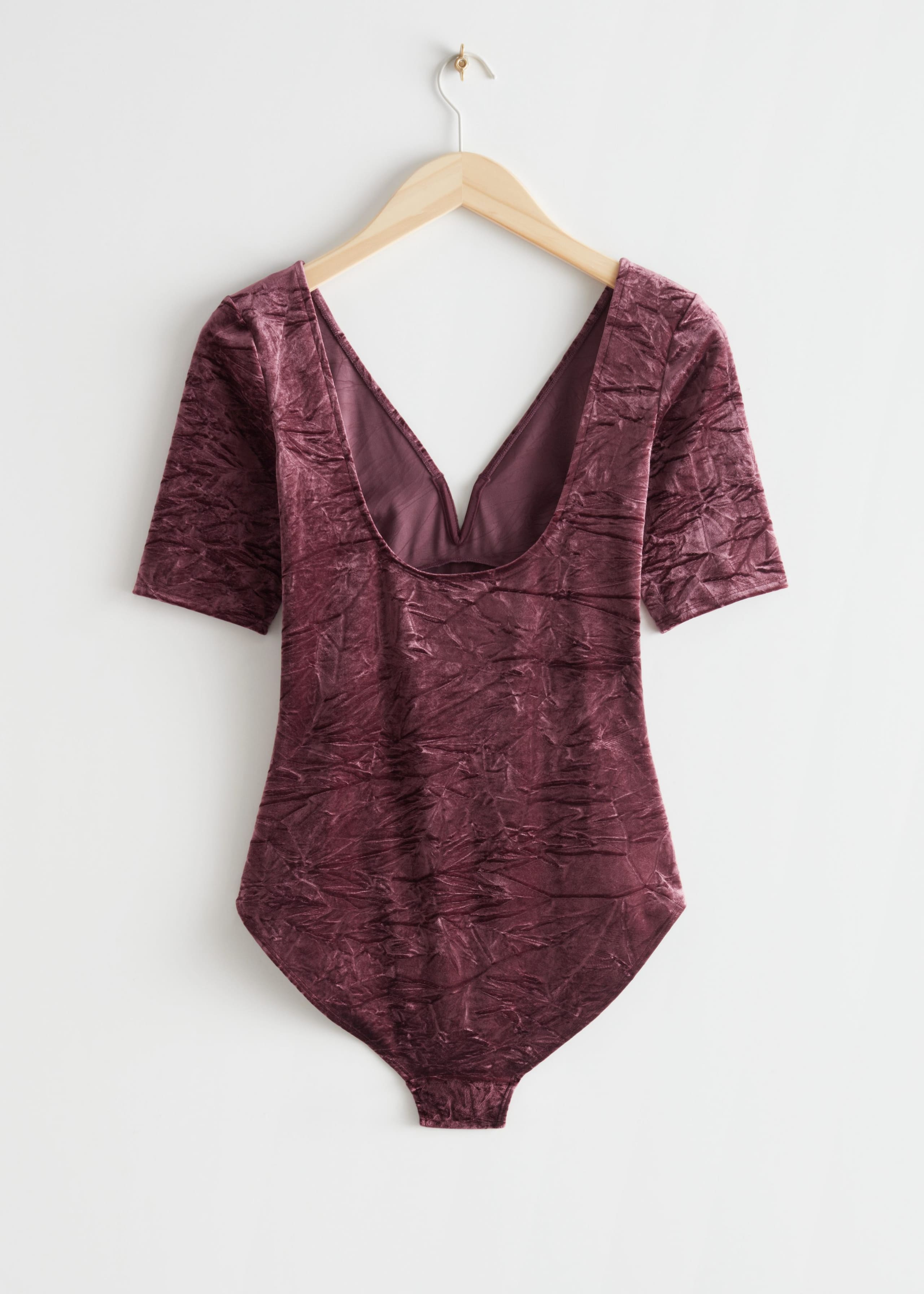 Velvet Jacquard Bodysuit - Red - Bodegón