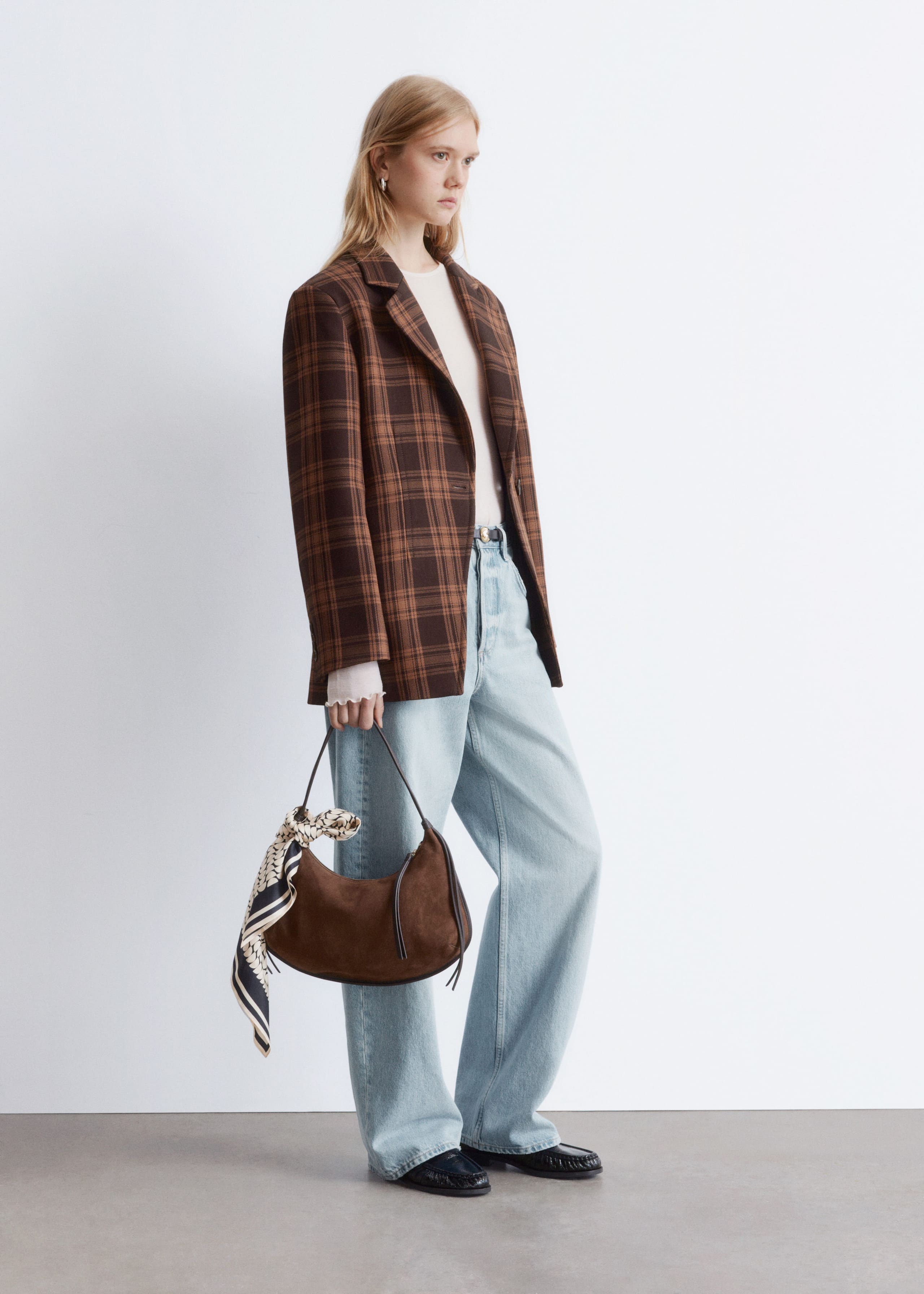 Image of Fitted Shoulder-Pad Blazer