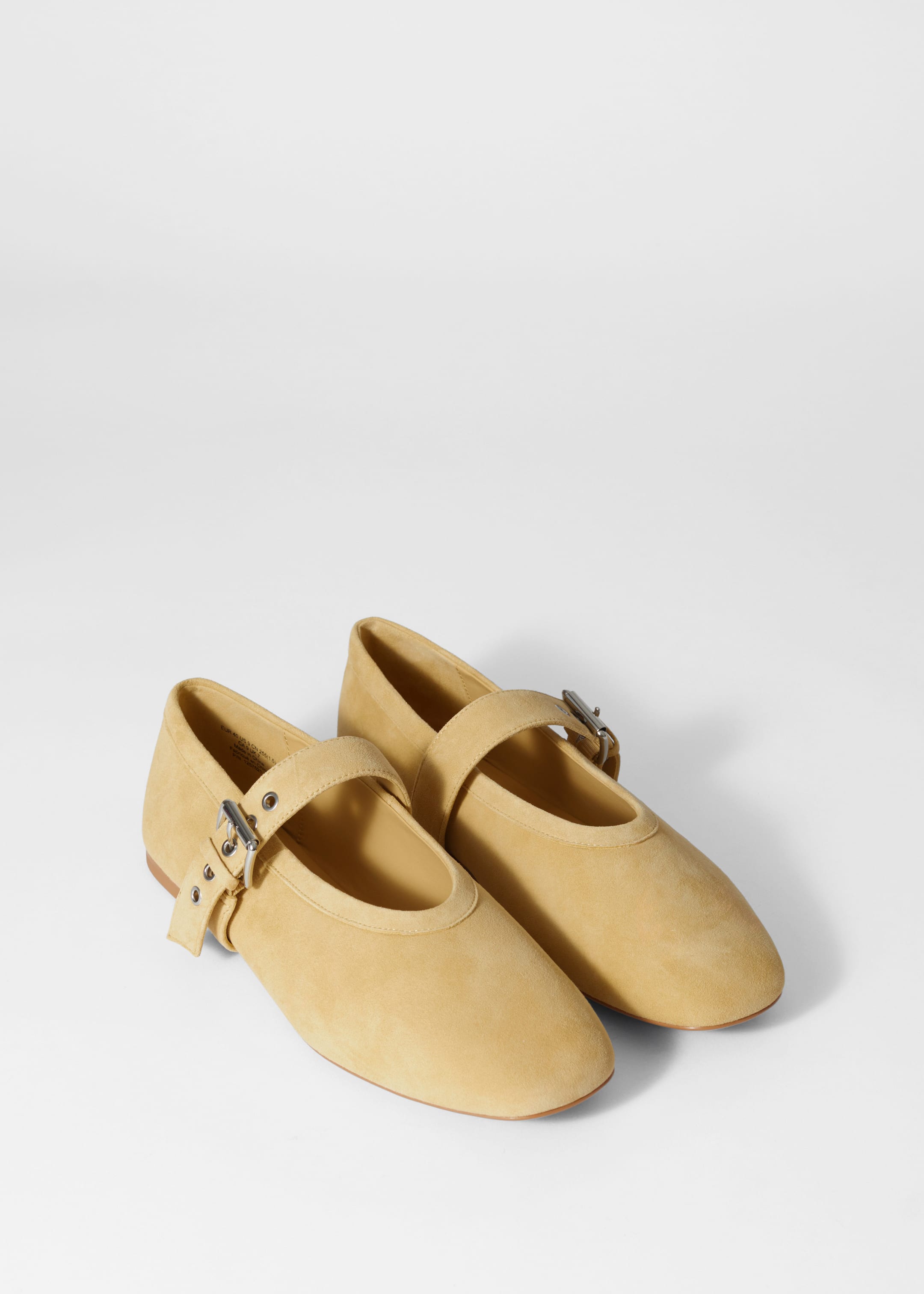 View larger image: Mary-Jane Ballet Flats - Yellow suede - Ladies | H&M GB 3