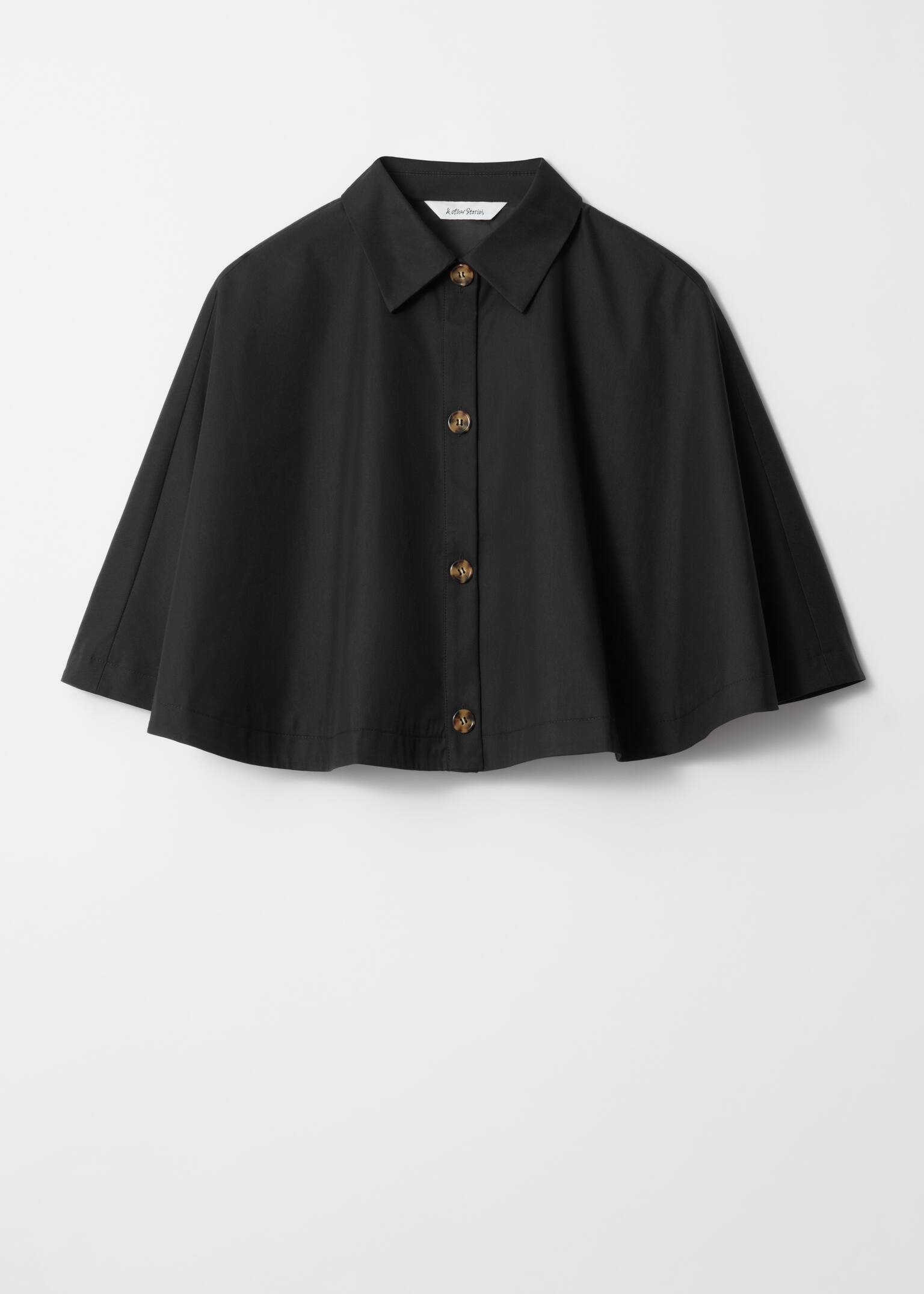 Mantella cropped in stile trench - Nero/Beige