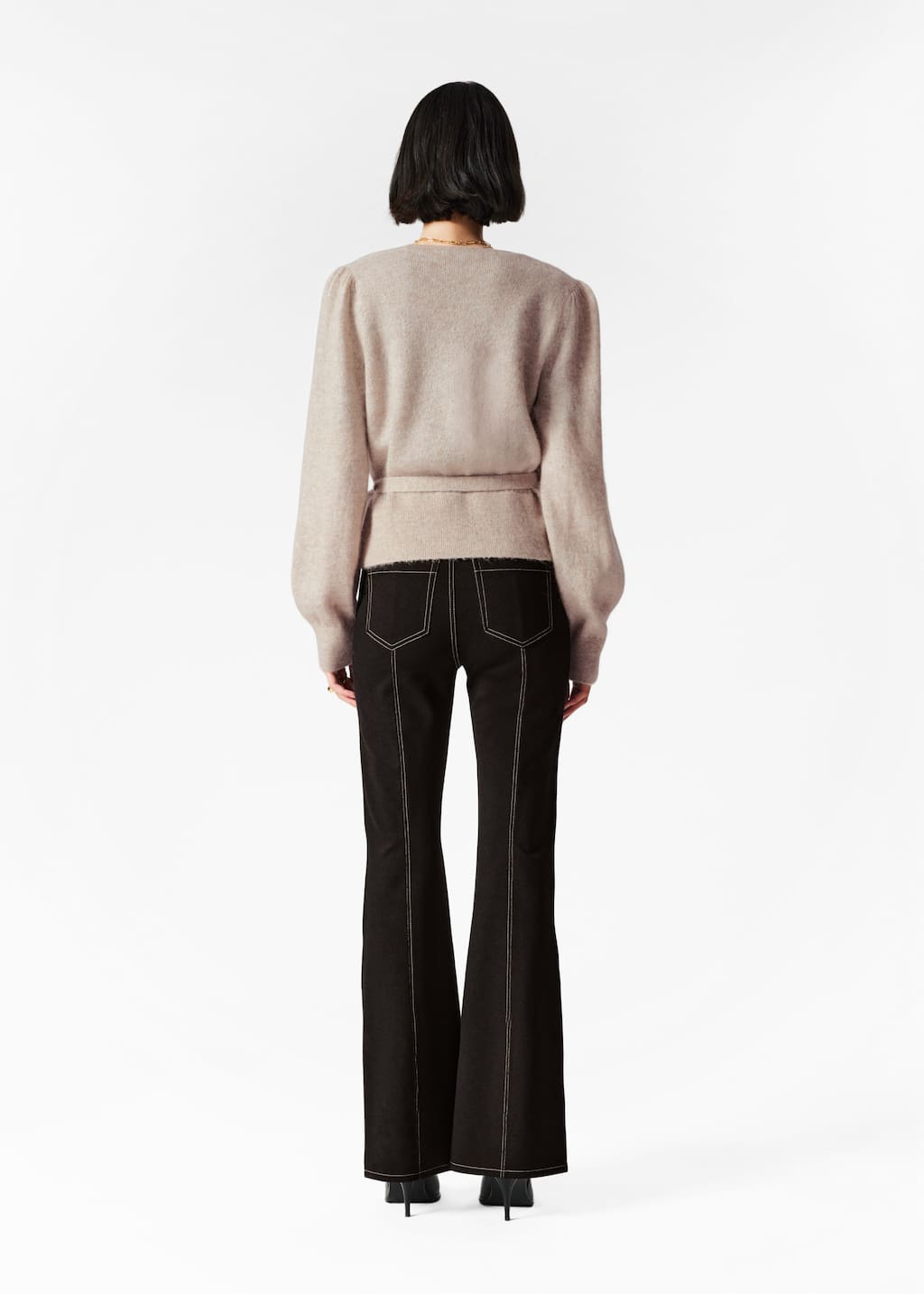 Image of Mohair-Blend Knitted Wrap Cardigan