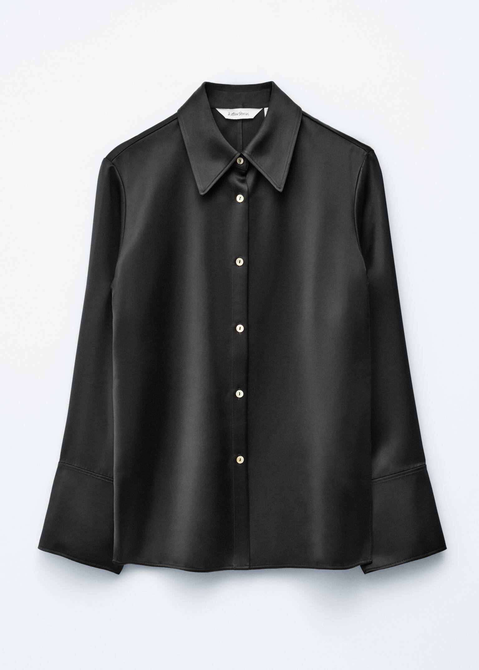 Satin Shirt - Black/Grey - 2