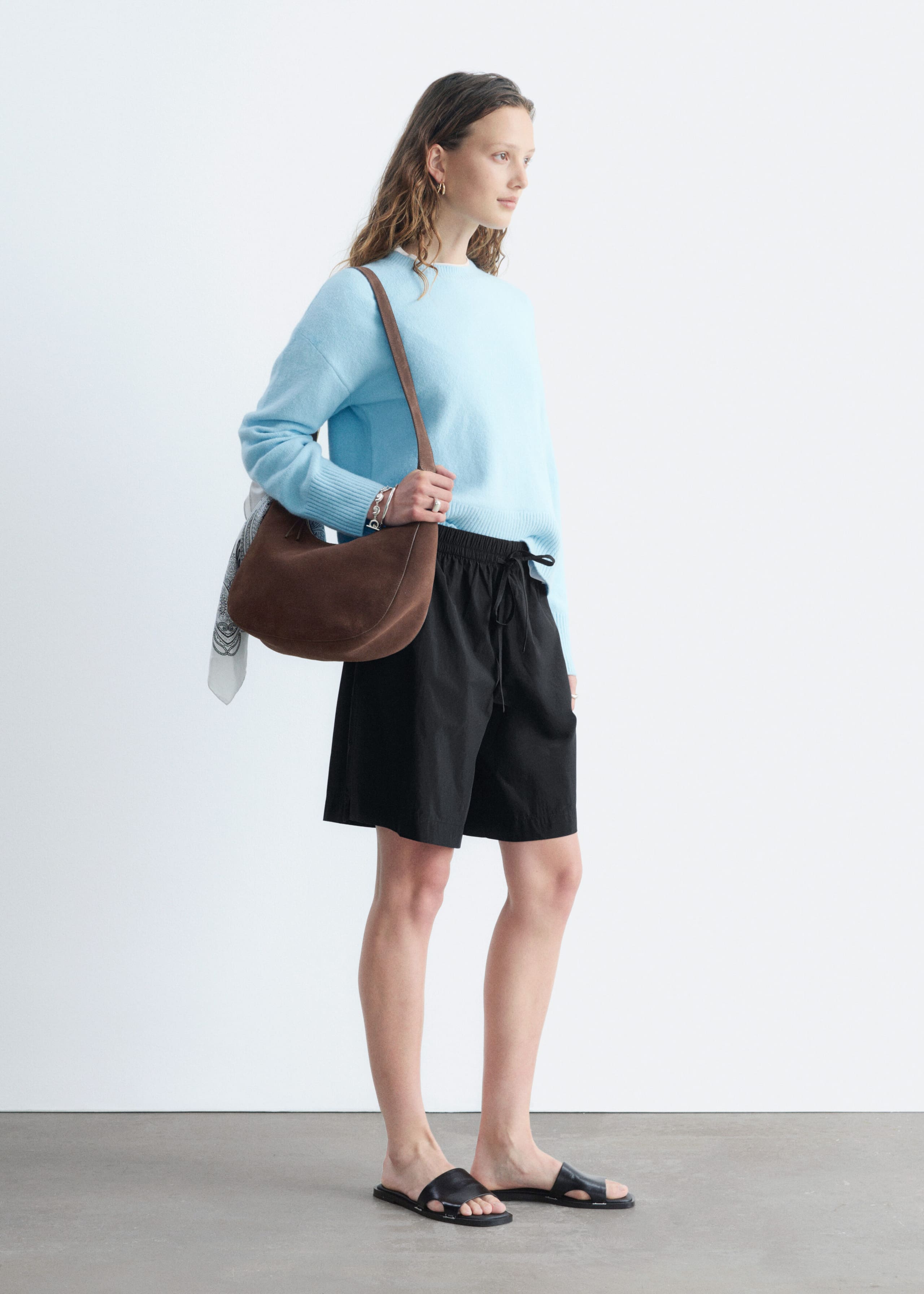 Relaxed Fit Knitted Sweater - Black - Lookbook