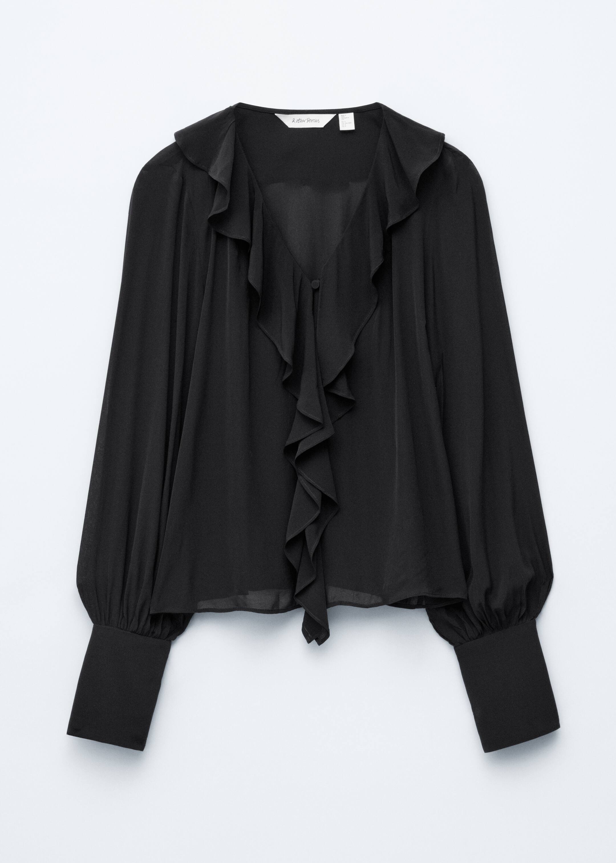 Grösseres Bild ansehen: Bluse mit Rüschen und V-Ausschnitt - Schwarz - DAMEN | H&M CH 6