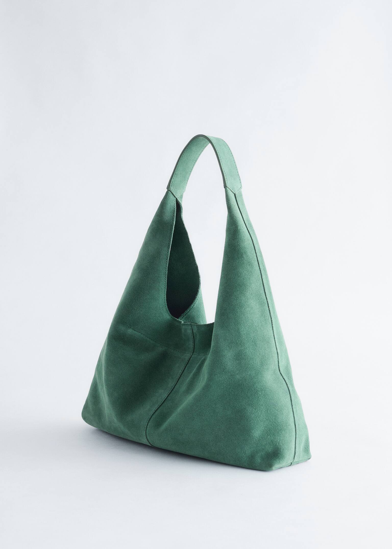 Classic Suede Tote Bag - Green/Rust - 4