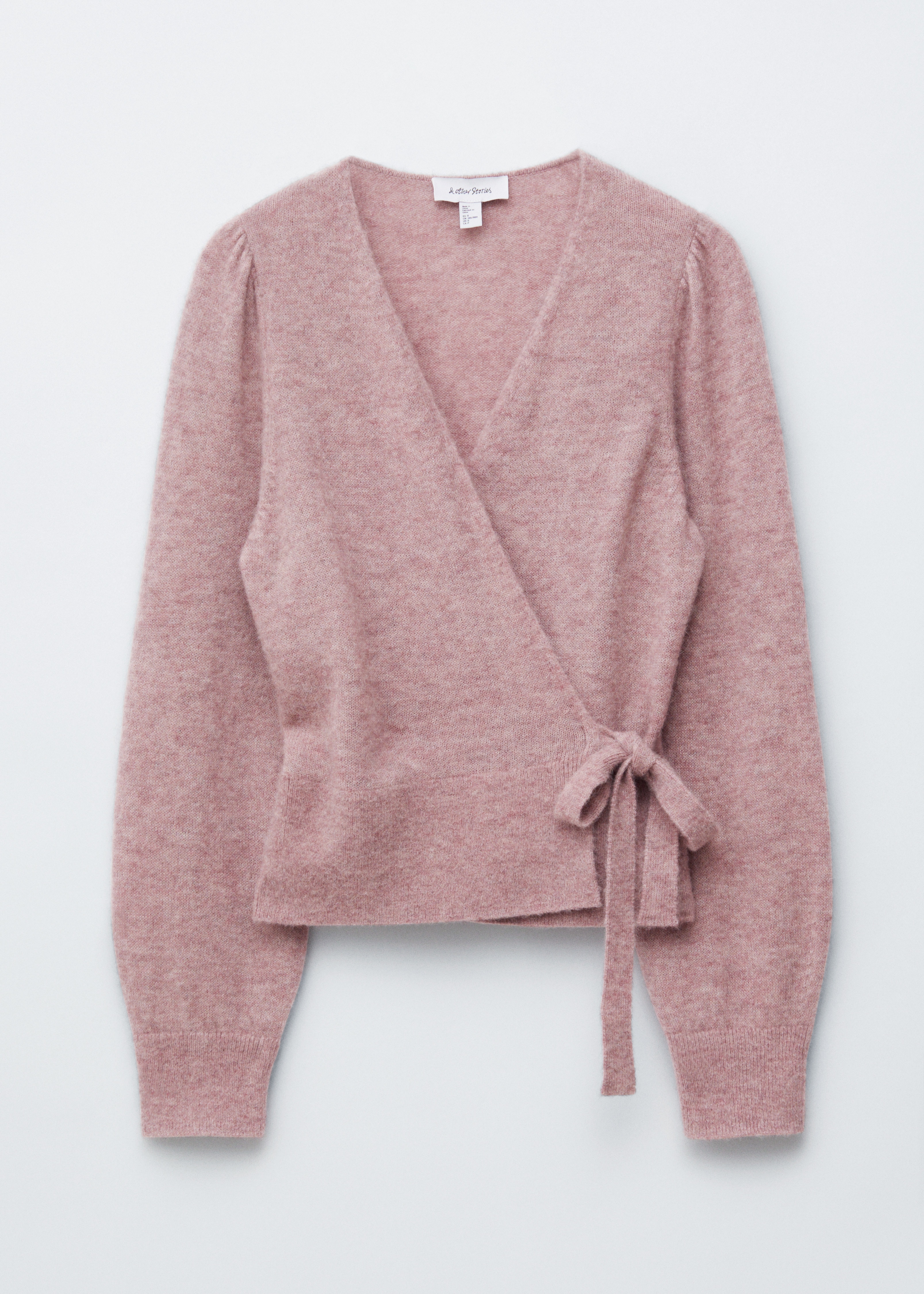 Gilet cache-cœur en mohair mélangé - Rose poudré/Couleur crème/Noir/Beige/Bleu clair/Bleu pétrole/Prune/Marron foncé