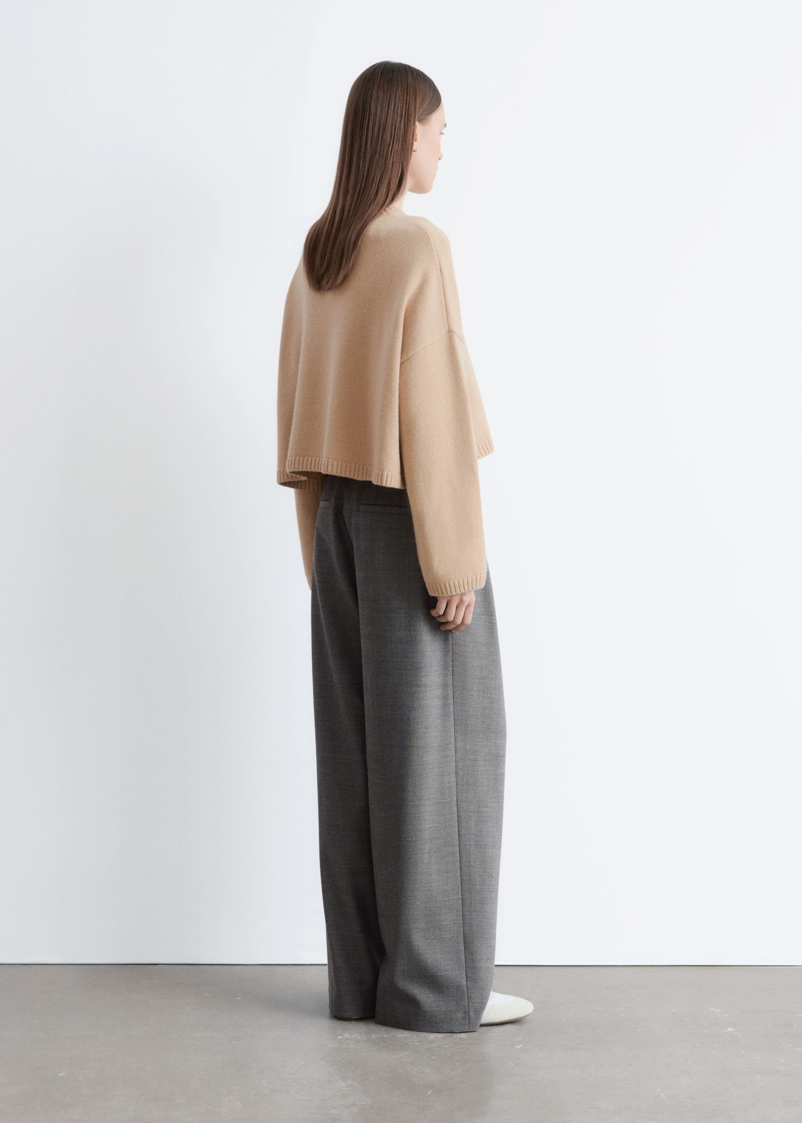 Cropped Cashmere-Blend Jumper - Beige - Lookbook