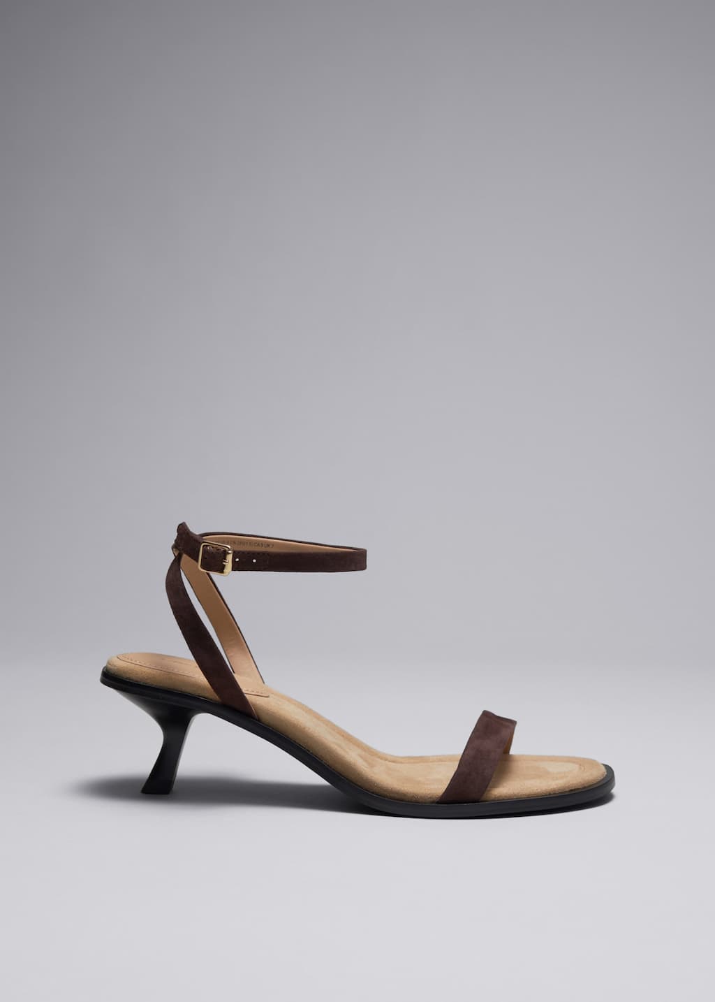 Kitten Heel Leather Sandals - Brown - Still Life