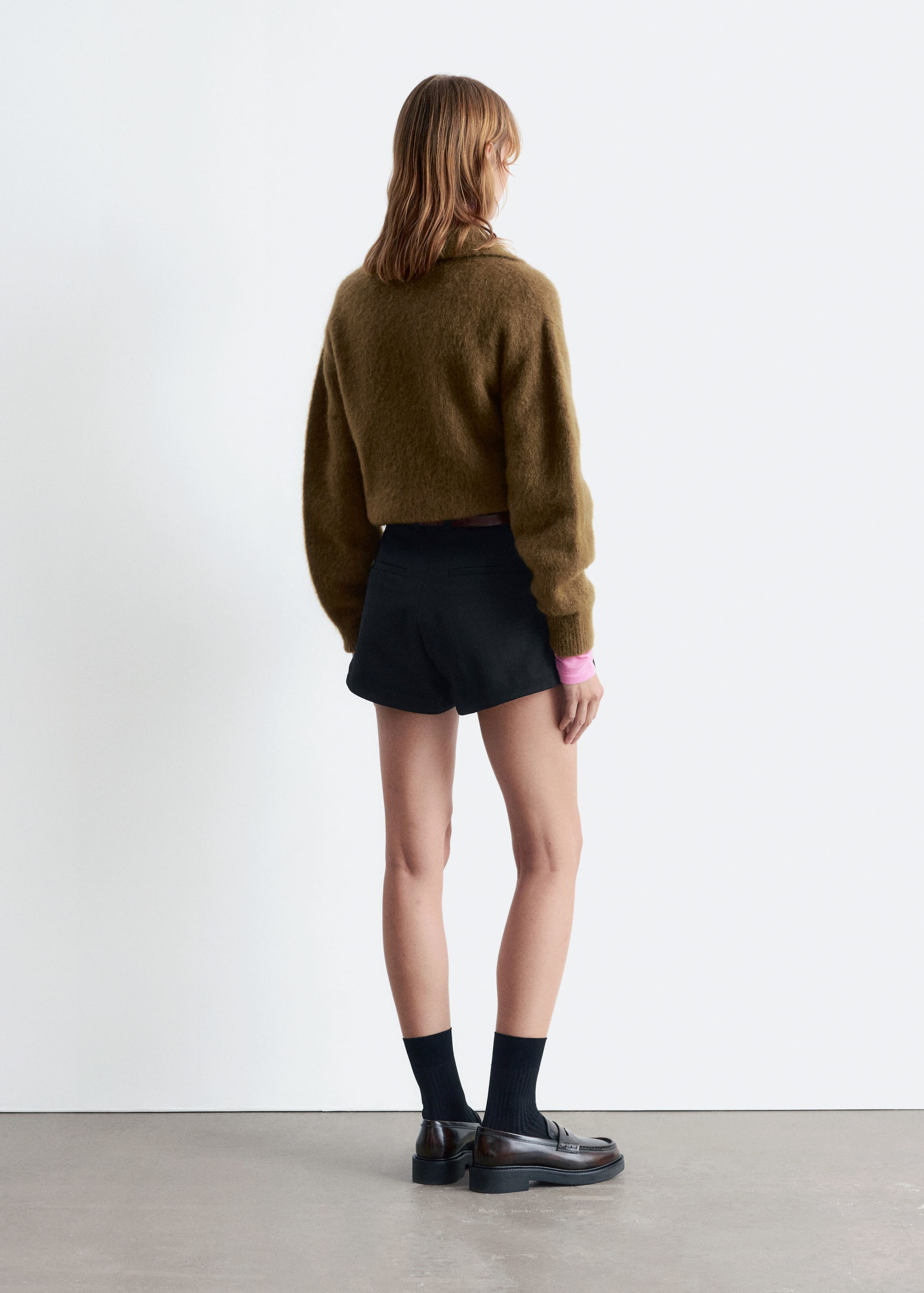 Image of Press-Crease Wool Shorts