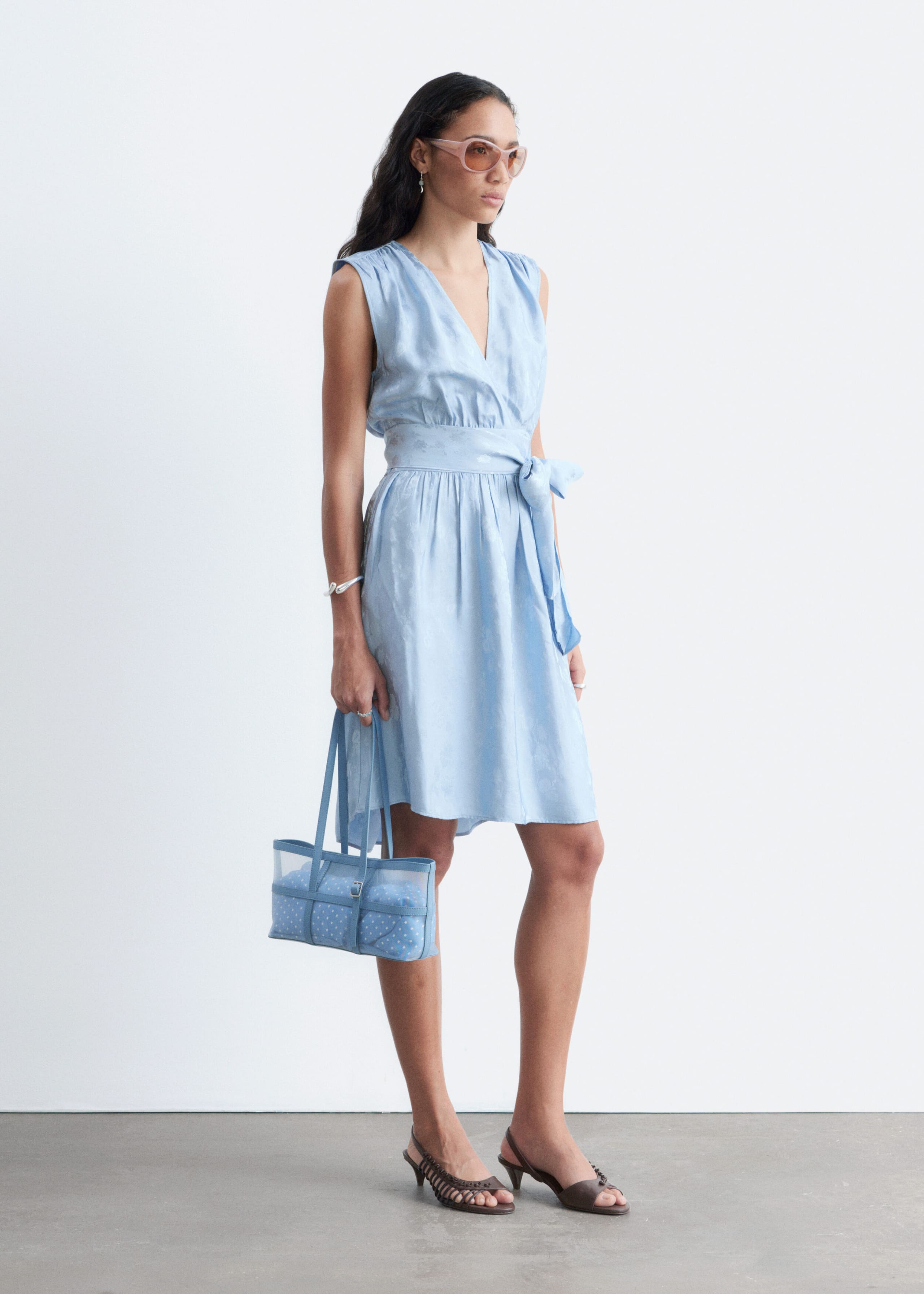 Jacquard Mini Dress - Hellblau - Lookbook