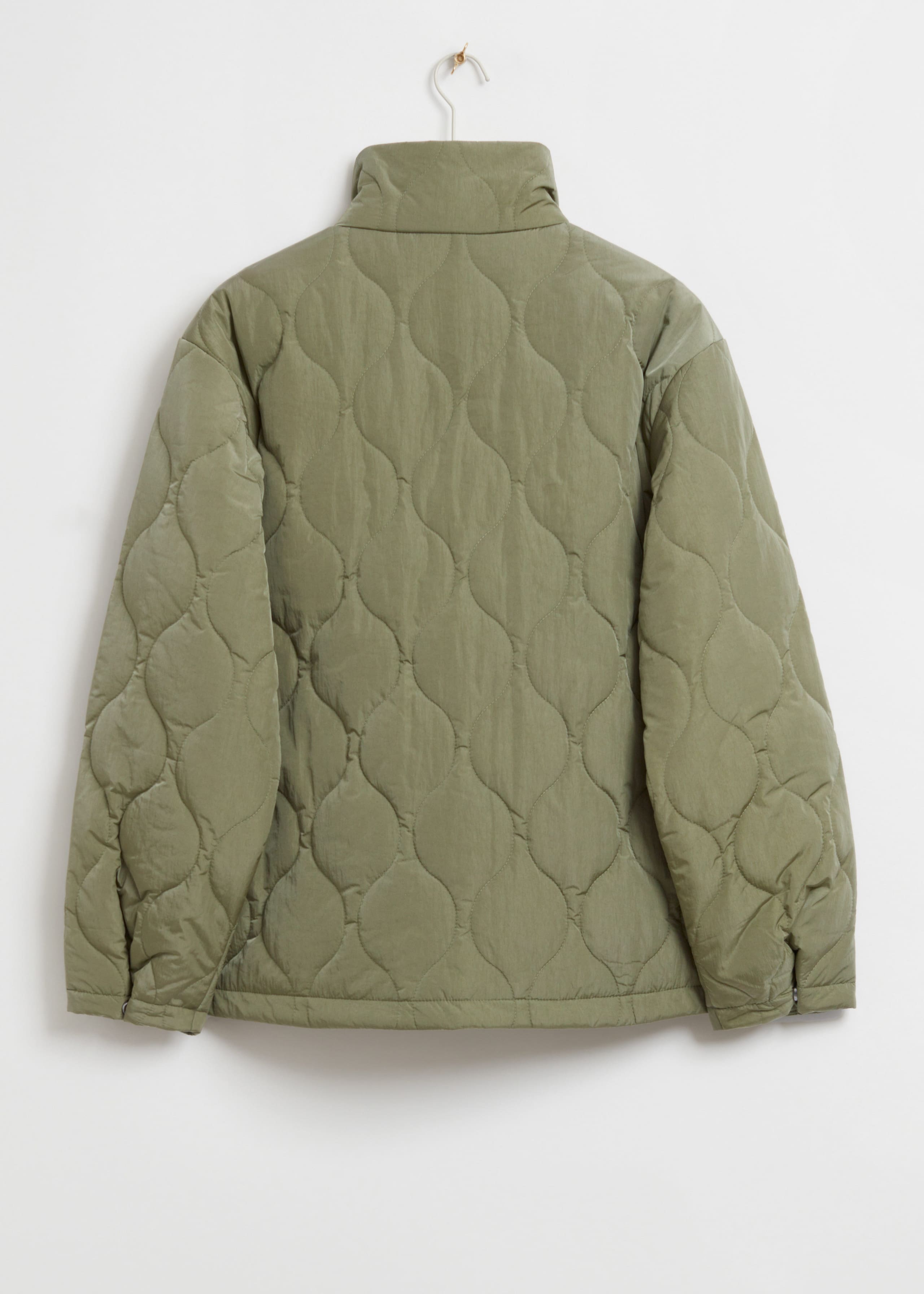 Relaxed Wave Quilted Jacket - Khaki Green - Still Life