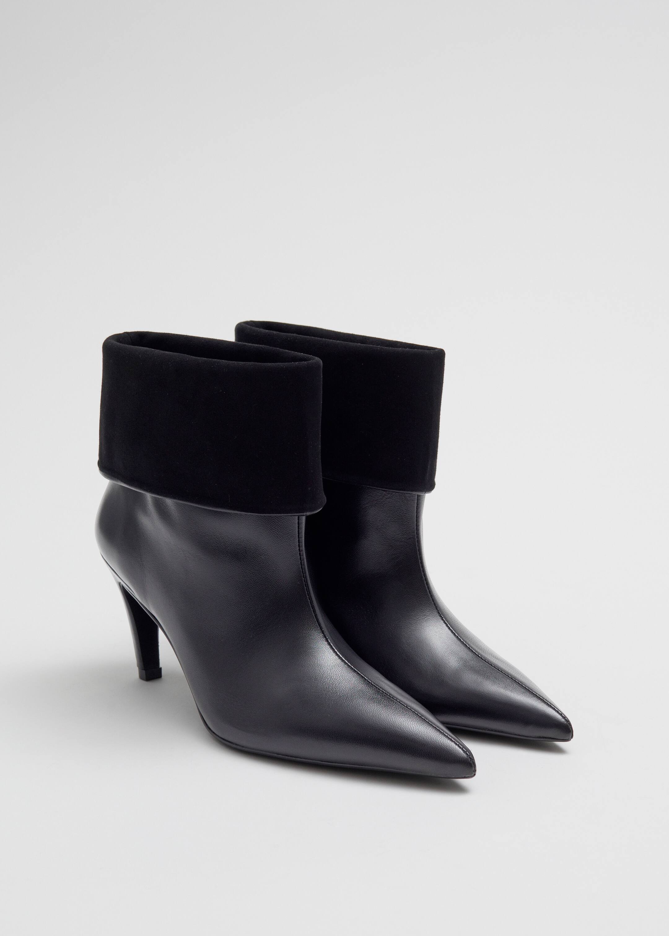 Grotere afbeelding bekijken: Enkellaarzen met omgeslagen rand - Zwart - DAMES | H&M NL 2