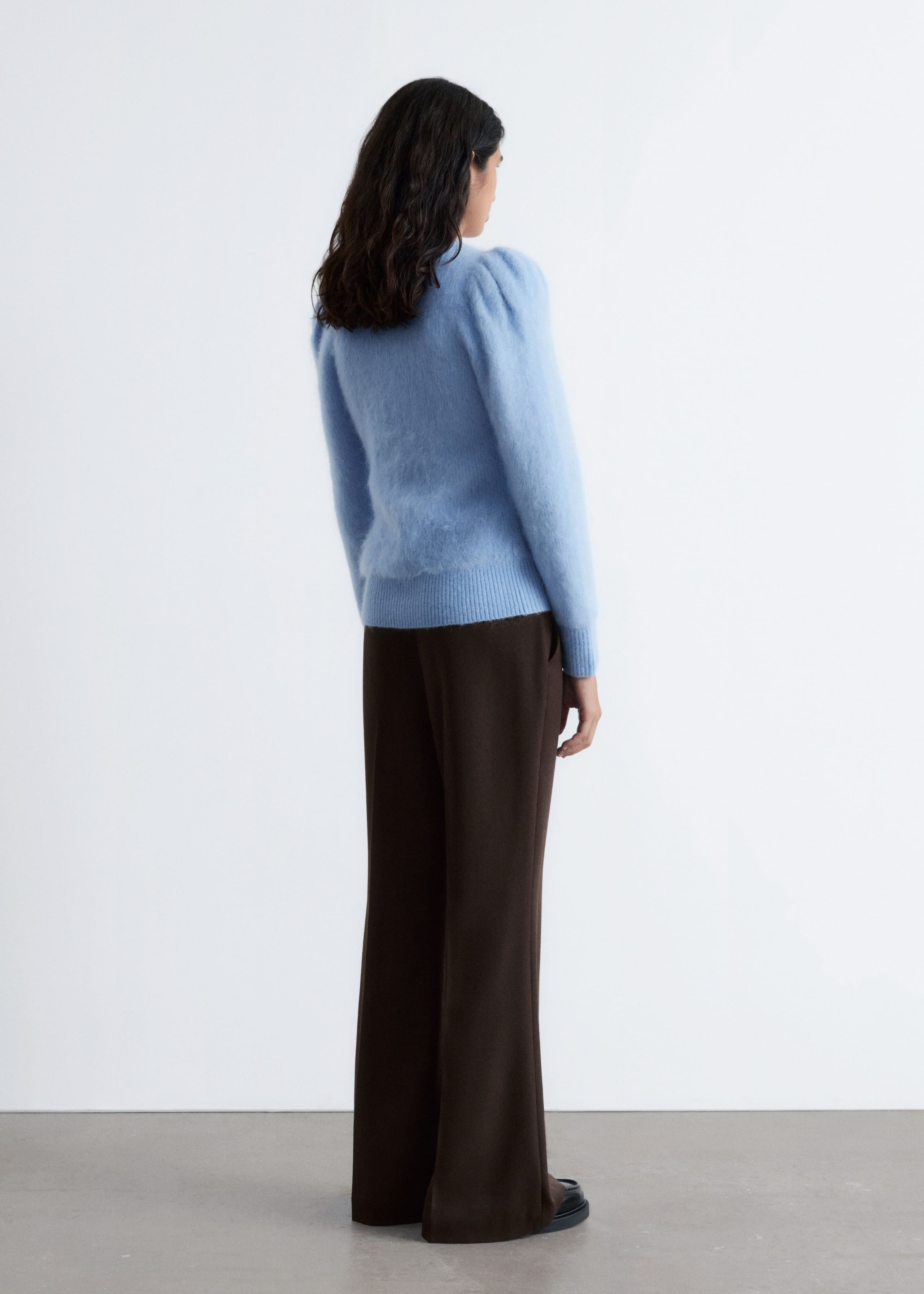 Image of Flared Press-Crease Wool Trousers