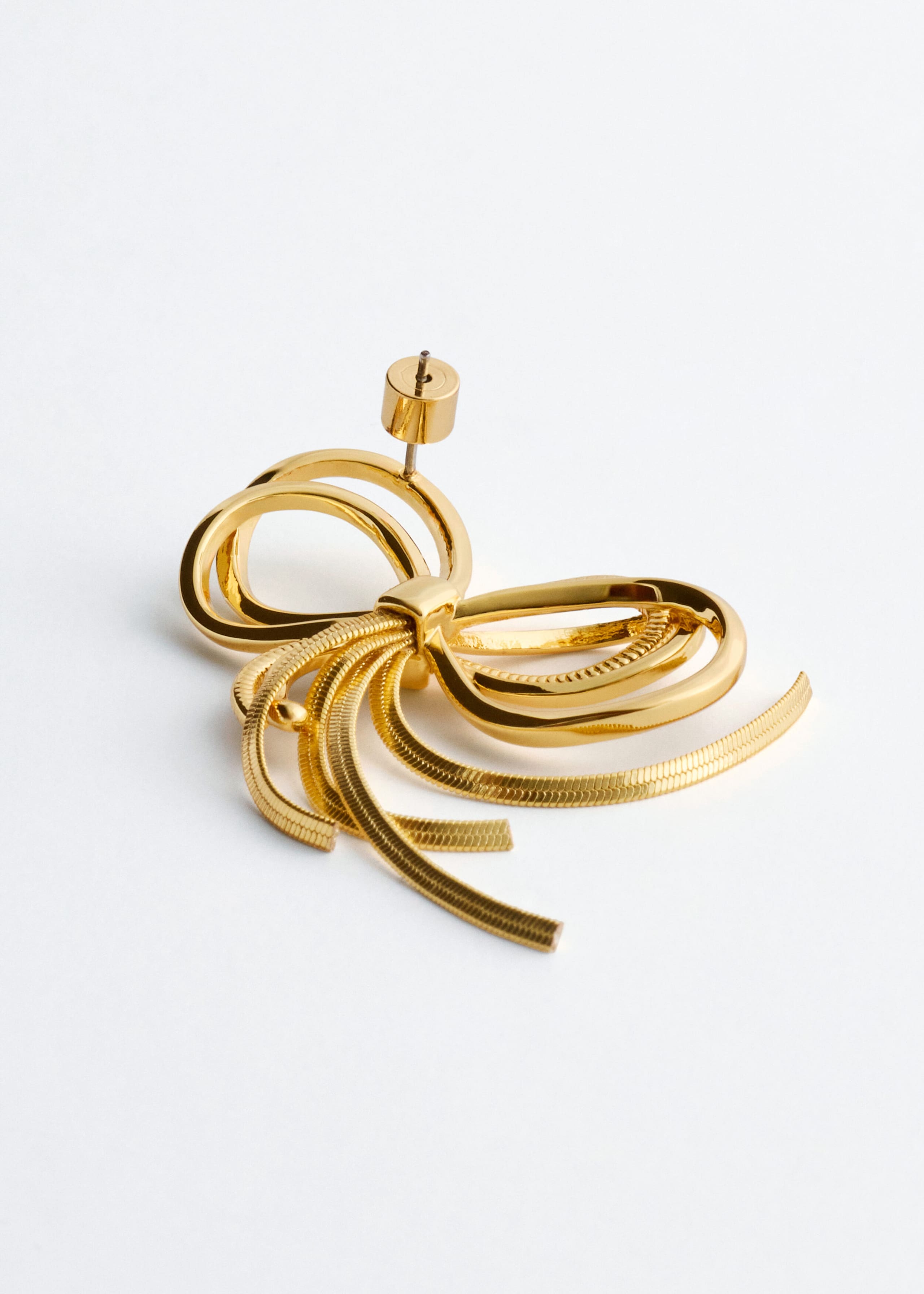 Polished Brass Bow Earrings - {{variantName}} - Descriptive Detail