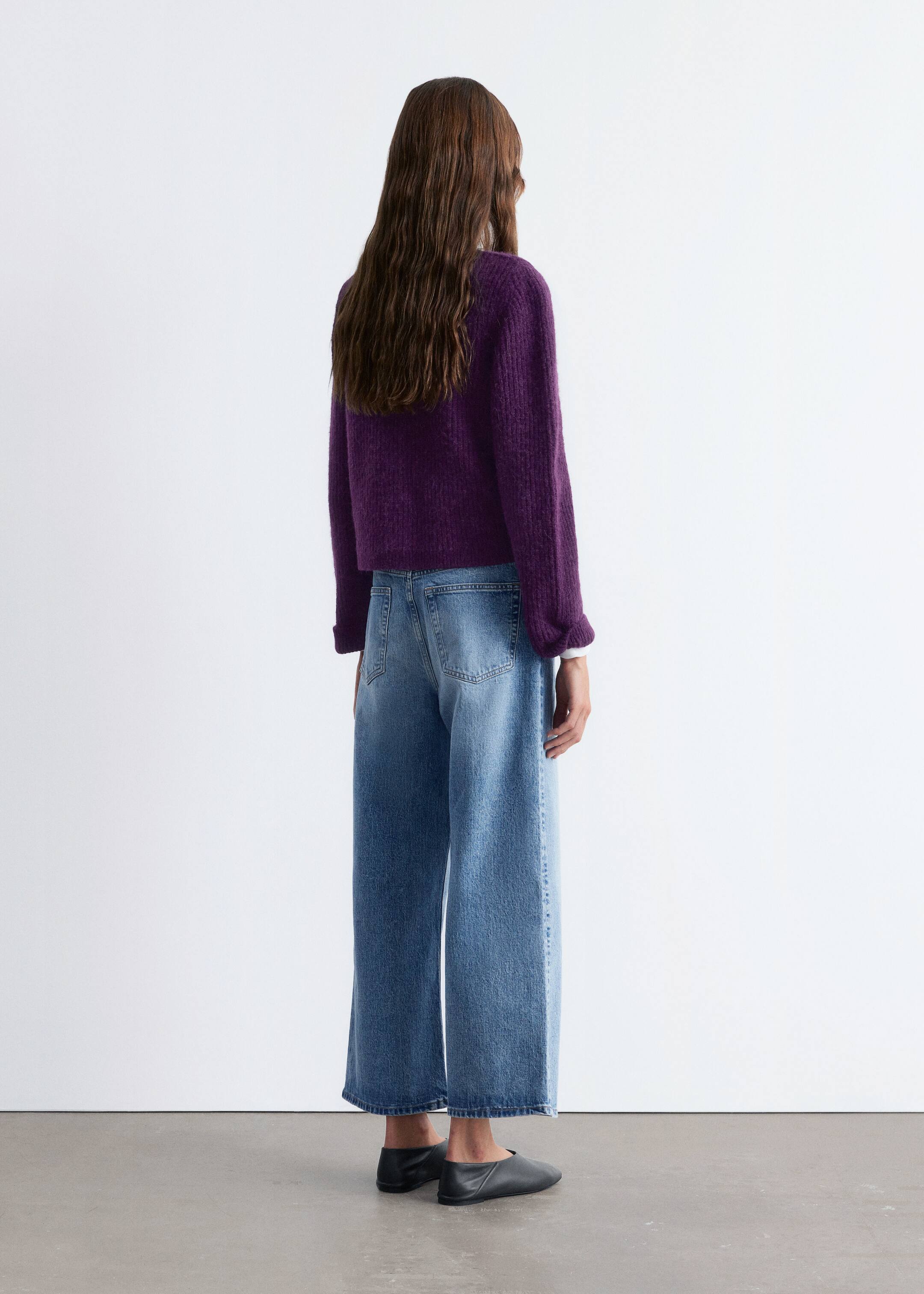 Ver imagem maior: Cardigan de malha canelada - Roxo escuro - SENHORA | H&M PT 4