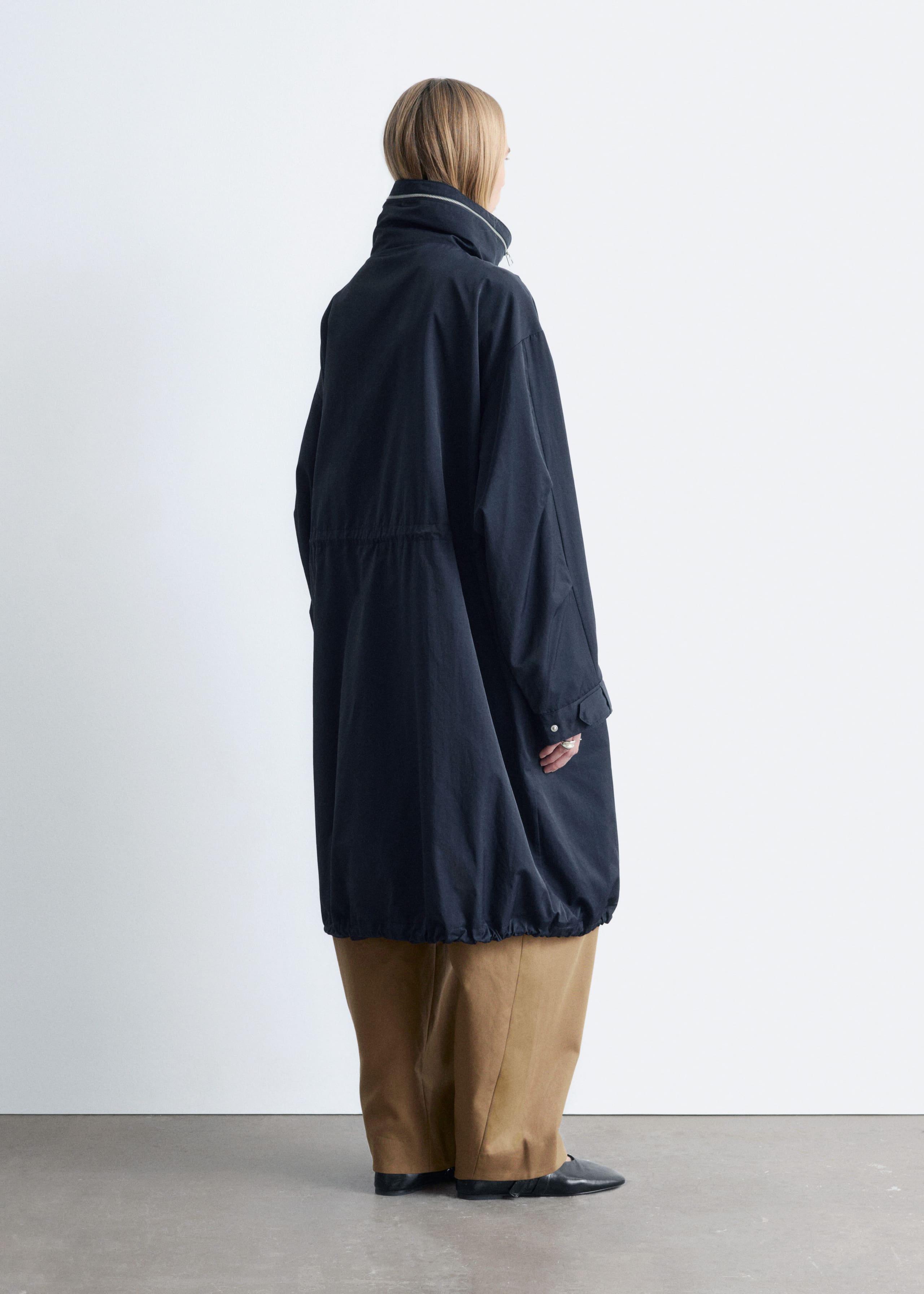 Image of Drawstring Parka Coat