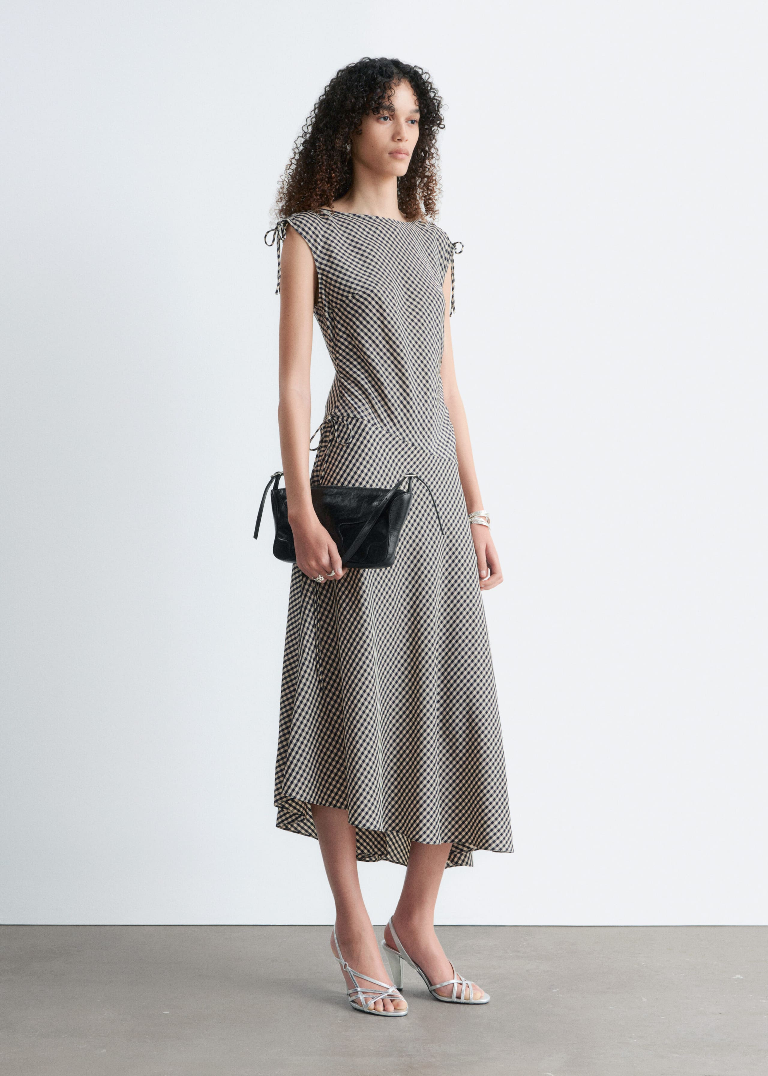 Image of Asymmetric Draped Midi Dress