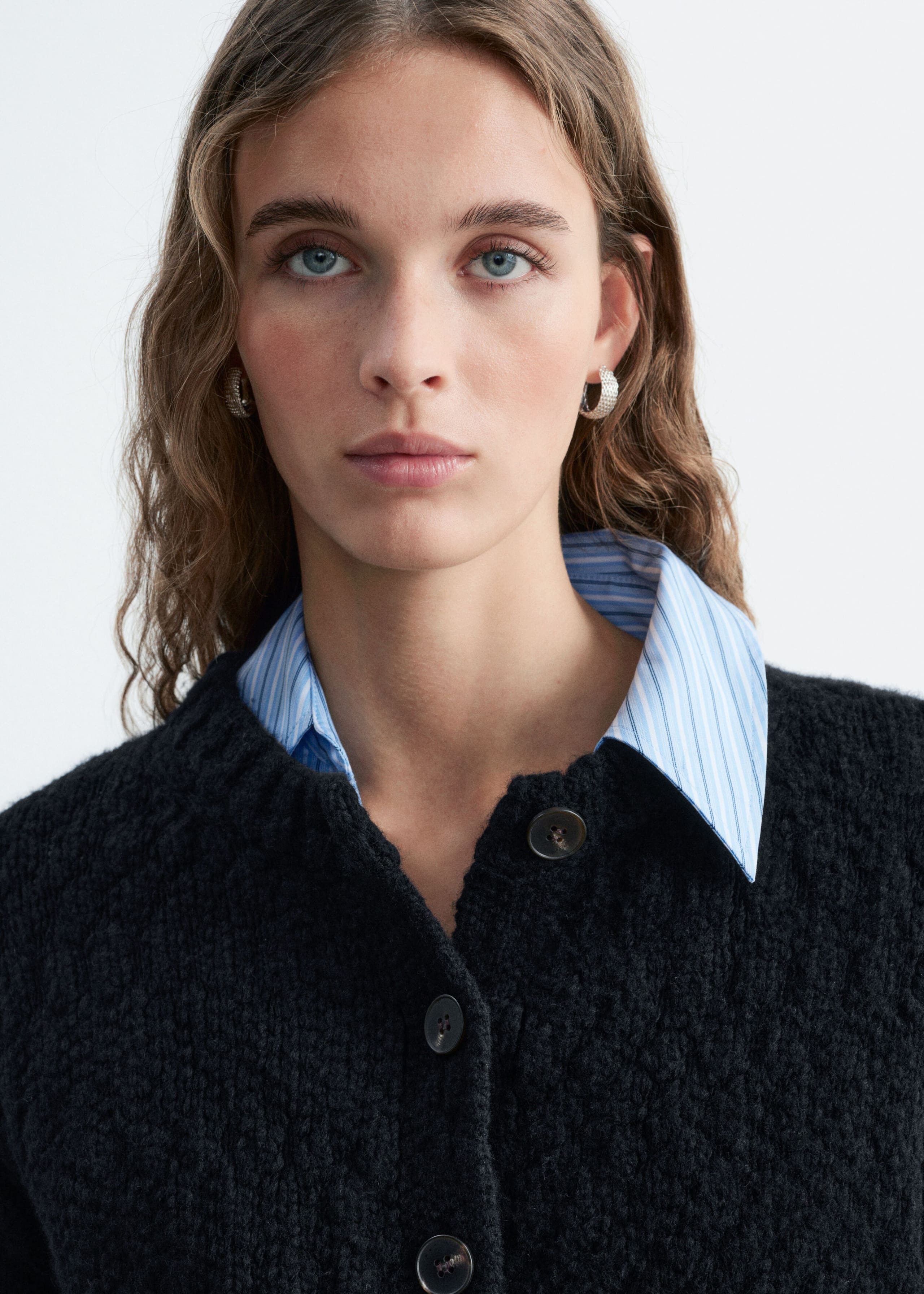 Wool-Cotton Cardigan - Olive - Lookbook