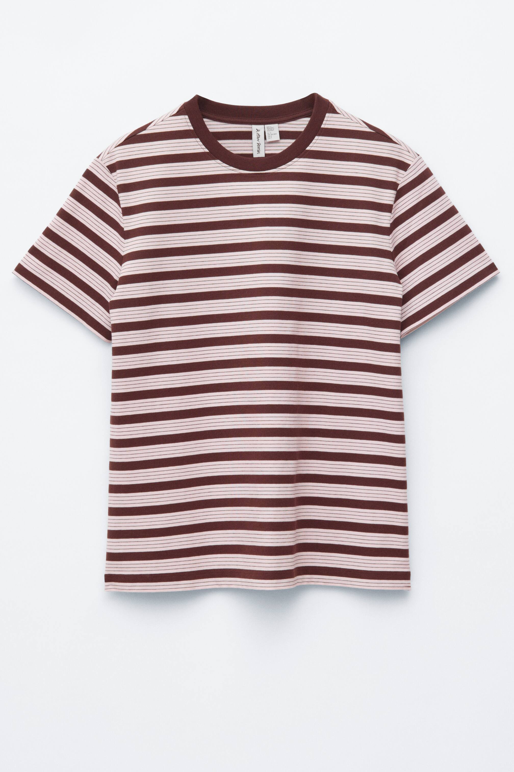 Visualizza immagine più grande: T-shirt girocollo in cotone - Righe rosa/marrone - DONNA | H&M IT 1