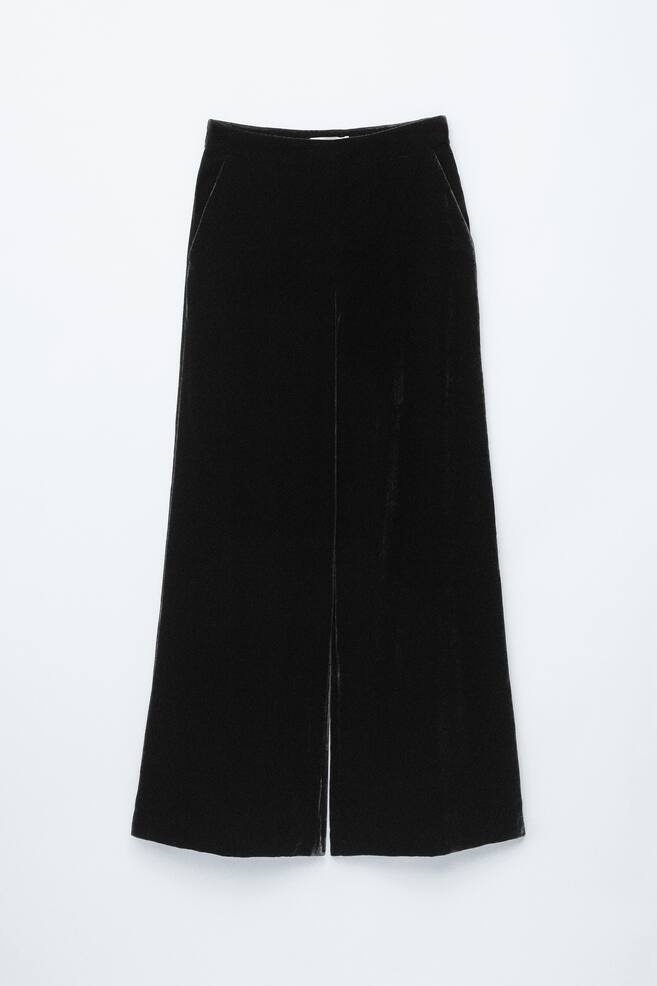 Pantalones anchos de terciopelo - Negro - 1
