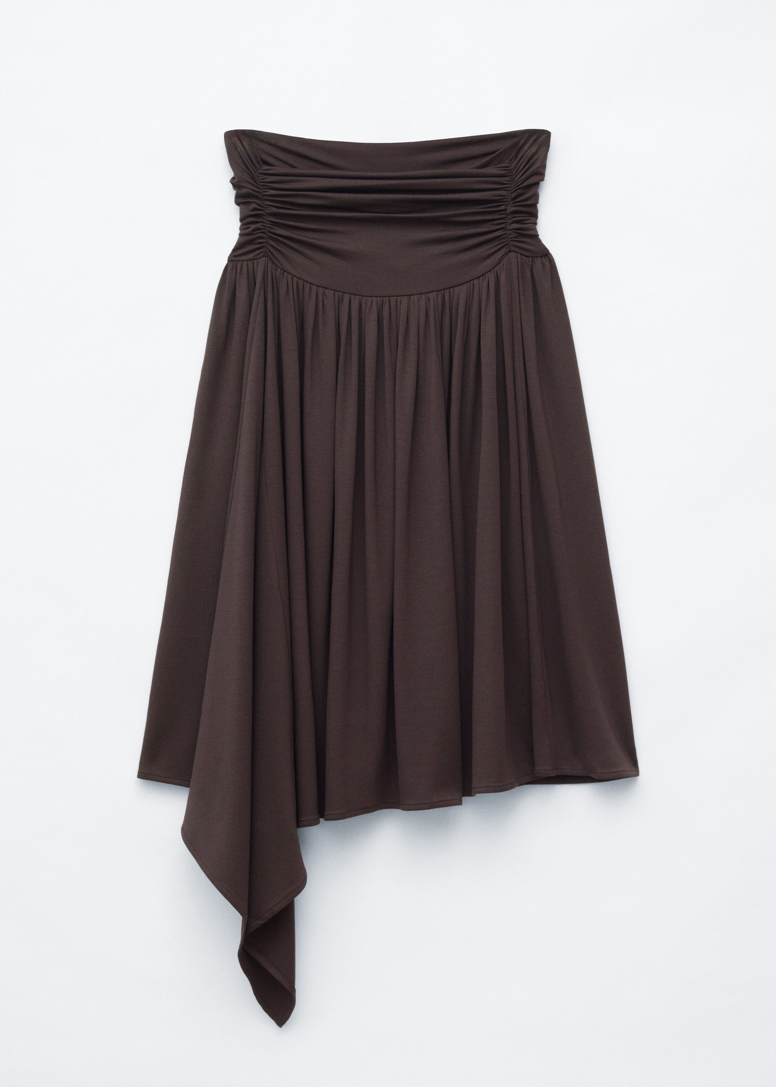 Gathered Jersey Midi Skirt - Dark Brown - Midi skirts | & Other