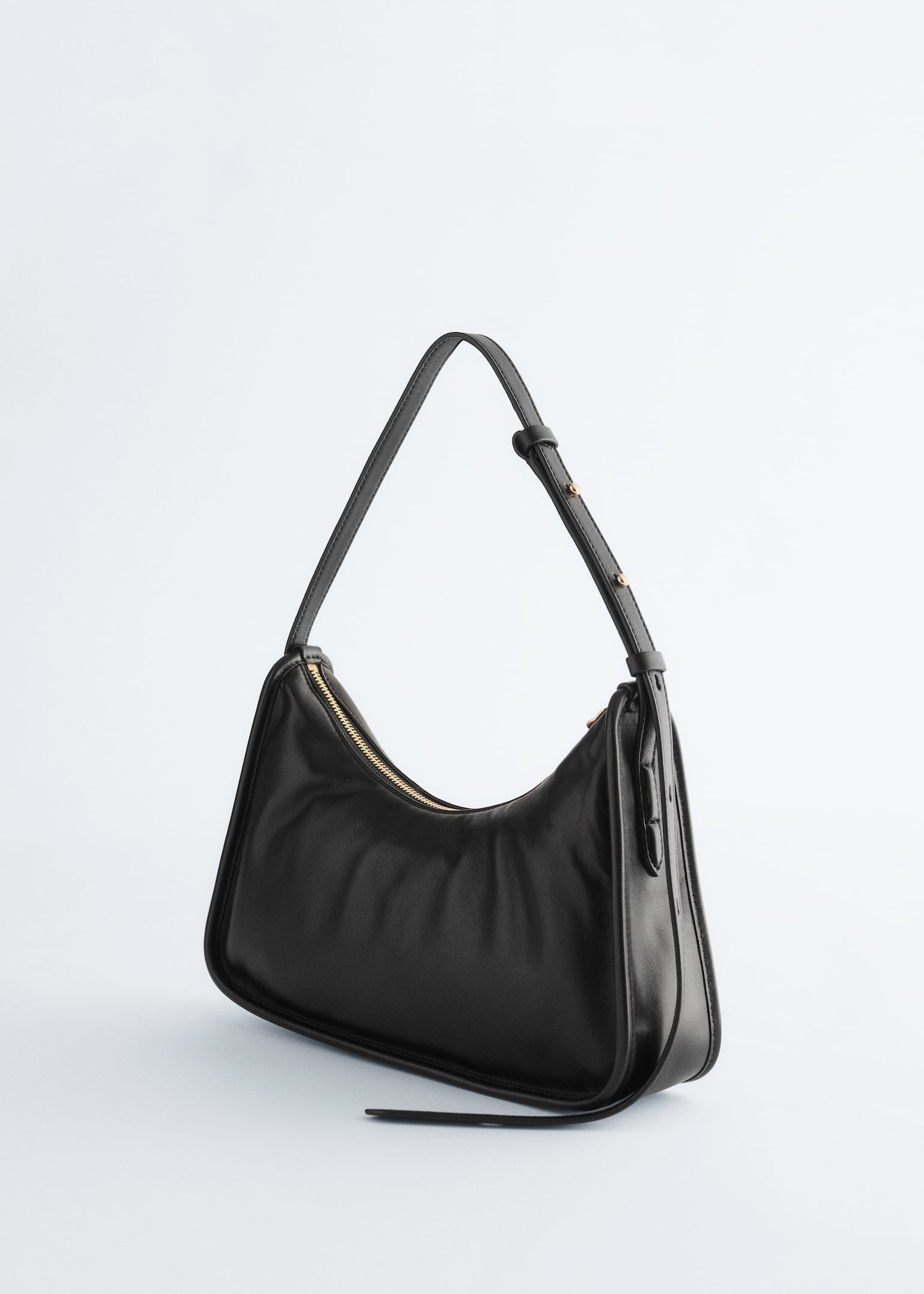 תיק כתף מעור - שחור/חום - 4