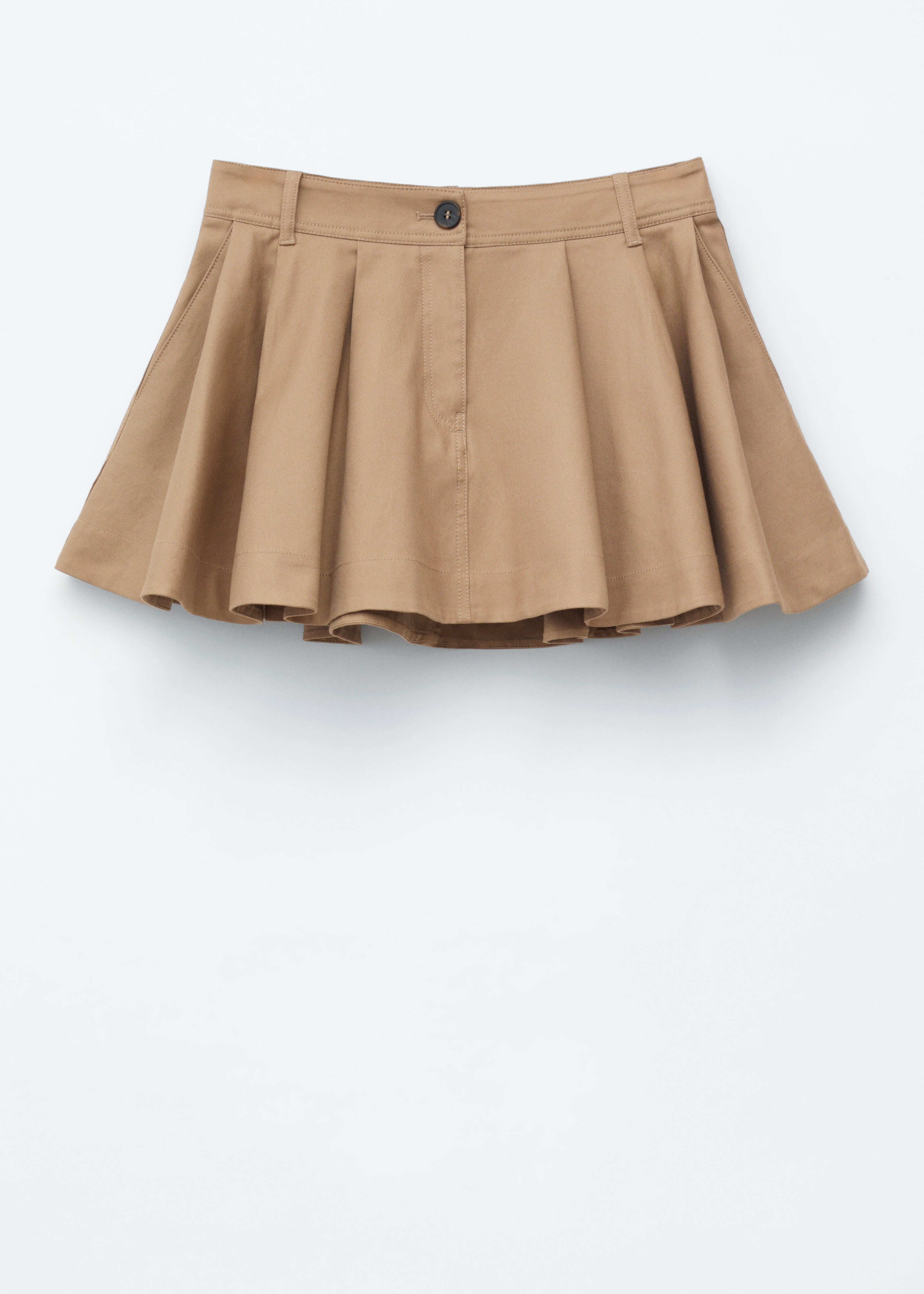 Minirock mit Falten - Beige
