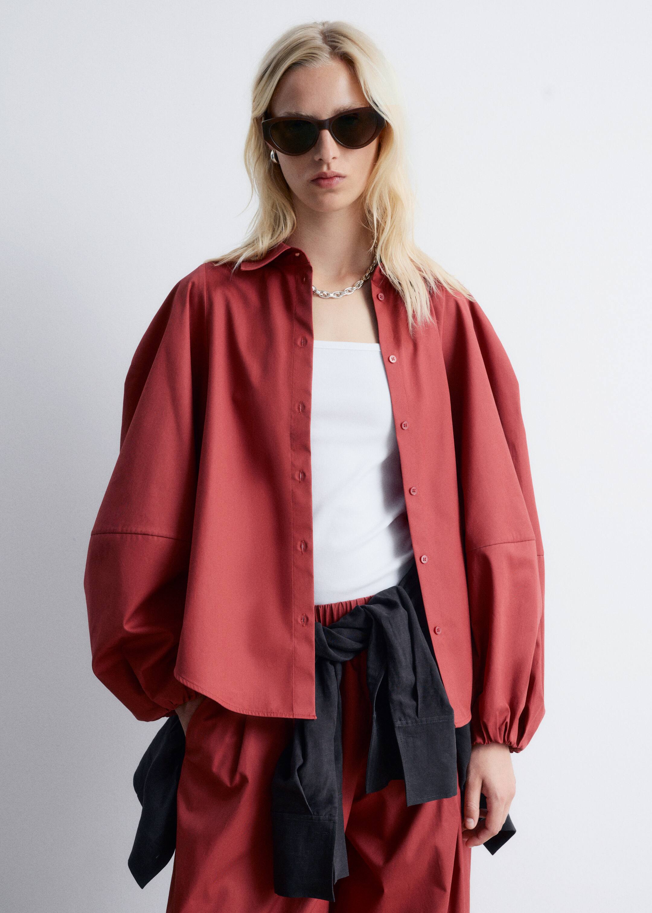 Grotere afbeelding bekijken: Volumineuze blouse met ballonmouwen - Donkerrood - DAMES | H&M NL 2