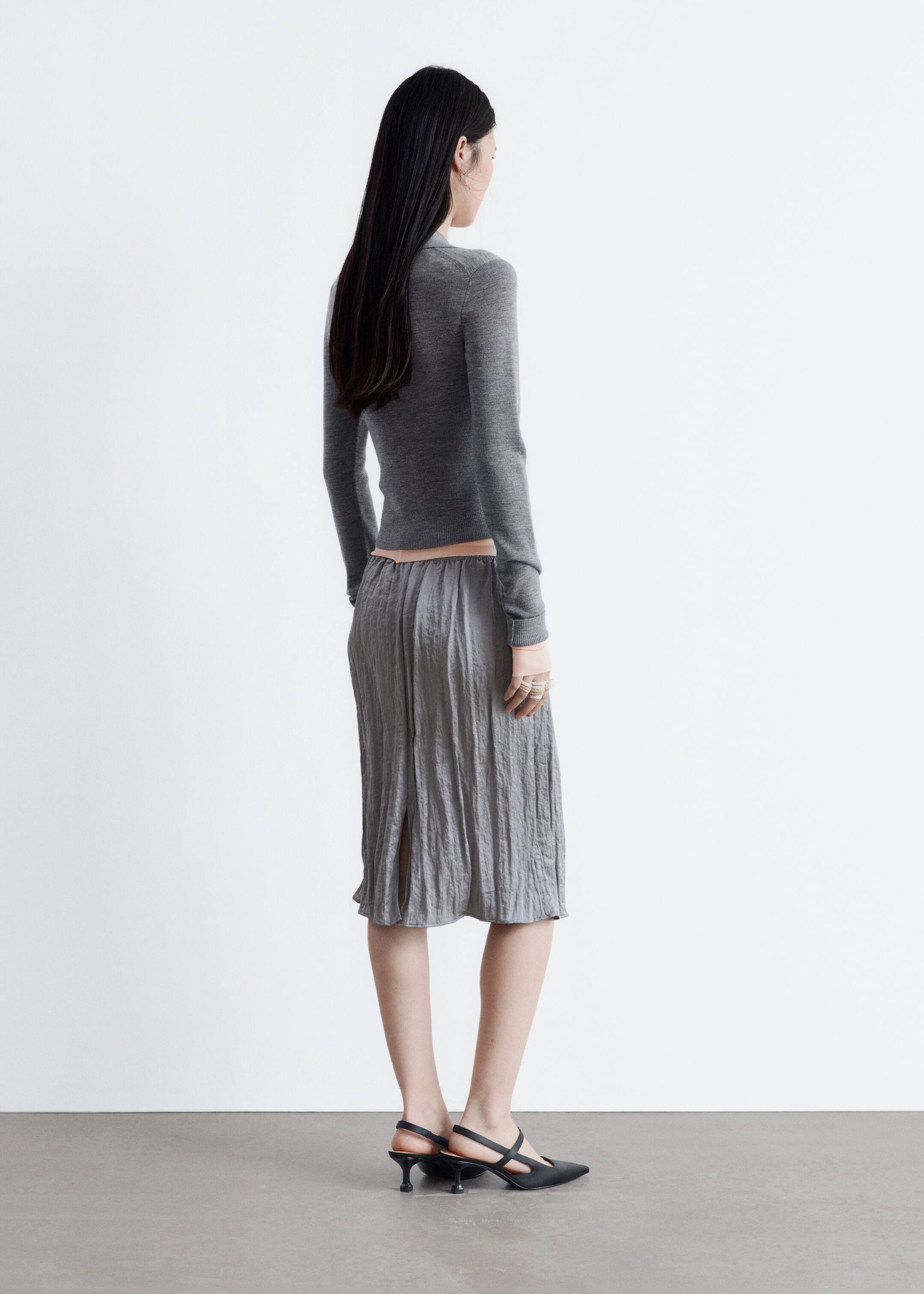 Преглед на по-голямо изображение: Поло топ от рипсено плетиво от мериносова вълна - сив меланж - ЖЕНИ | H&M BG 5