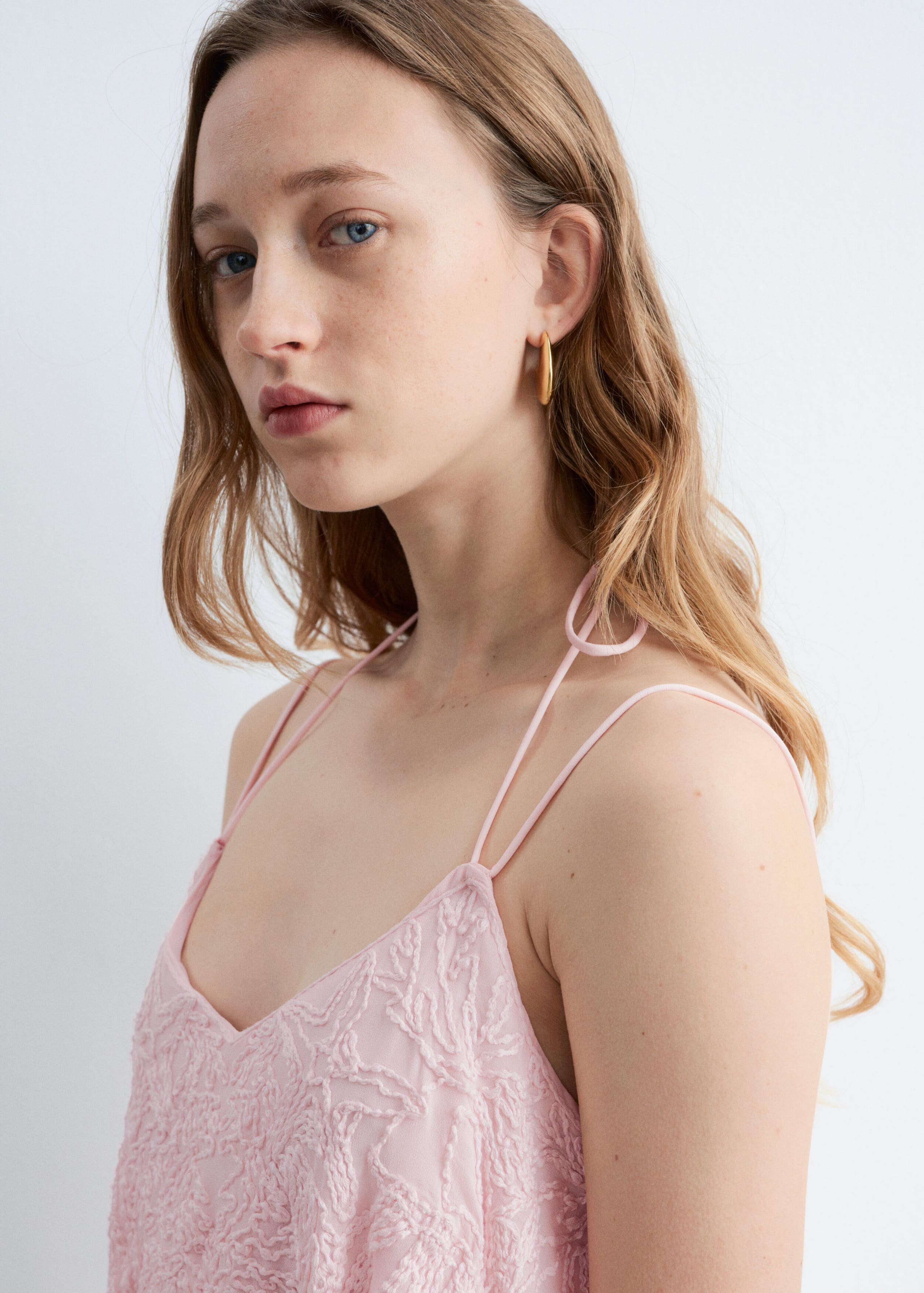 Image of Strappy Embroidered Maxi dress