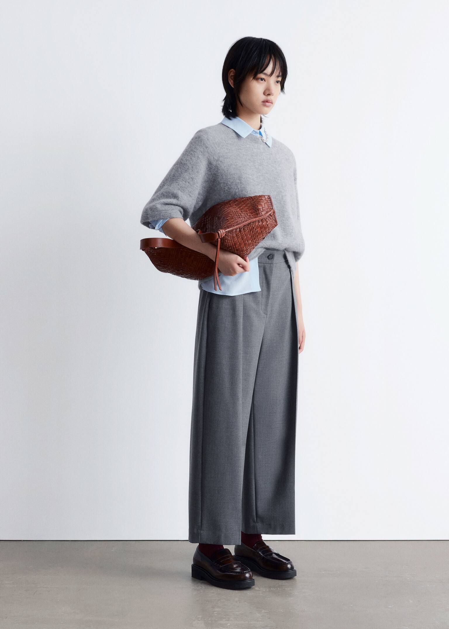 Alpaca-Blend Knitted Top - Grey/Oatmeal/Mole/Burgundy/Red/Black - 3