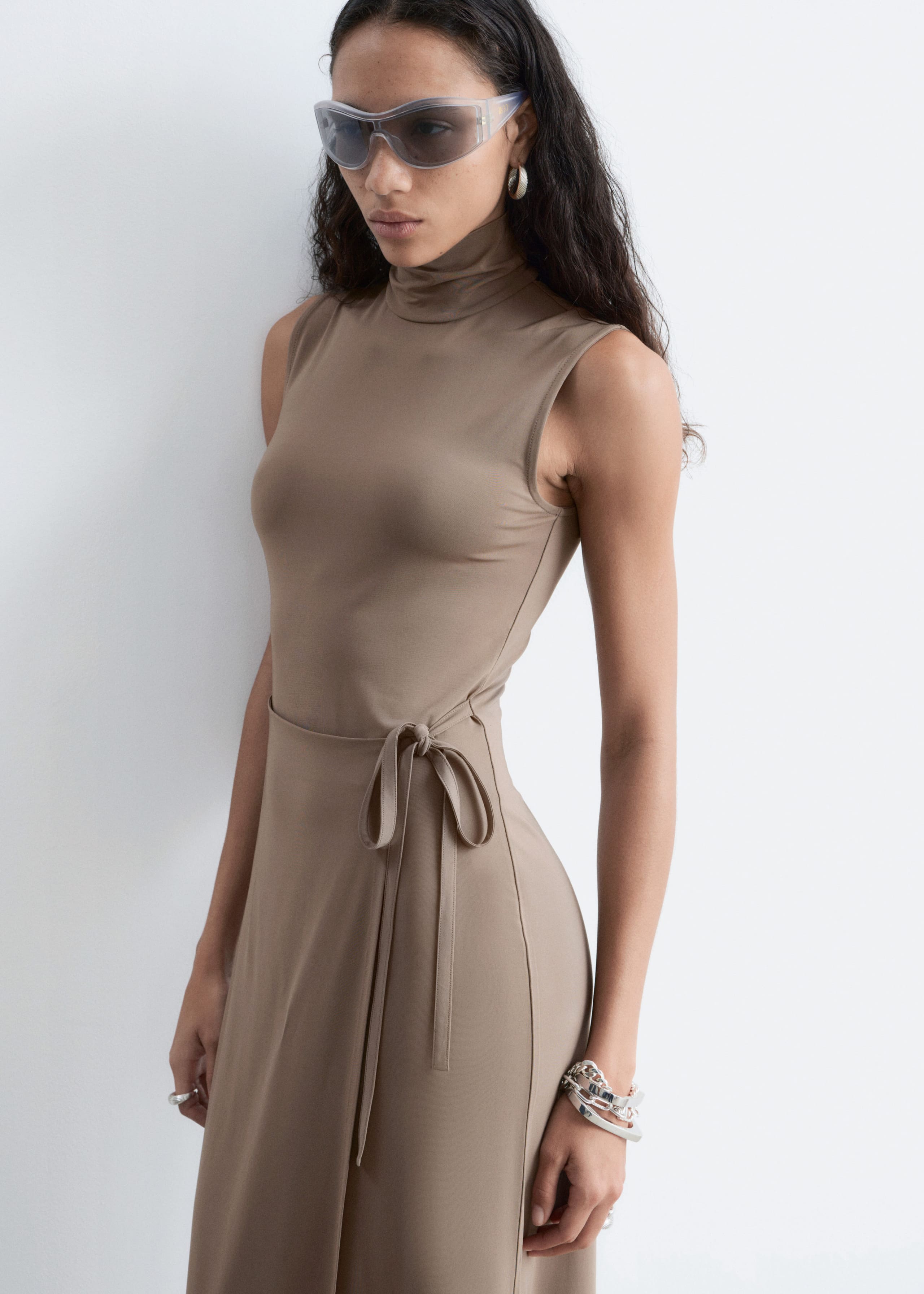 Sleeveless Turtleneck Midi Dress - Chartreuse - Lookbook