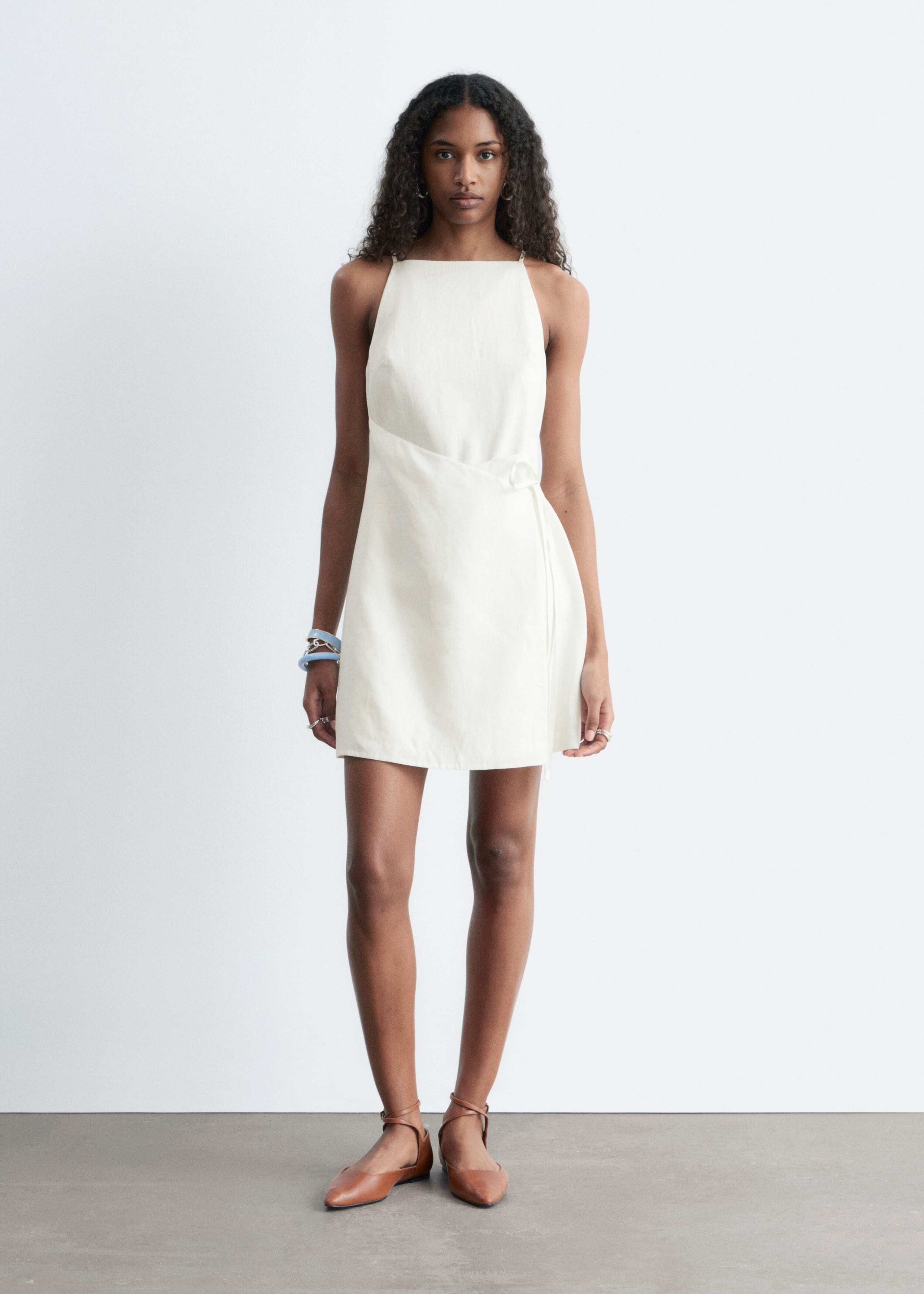 Image of Lniana sukienka mini