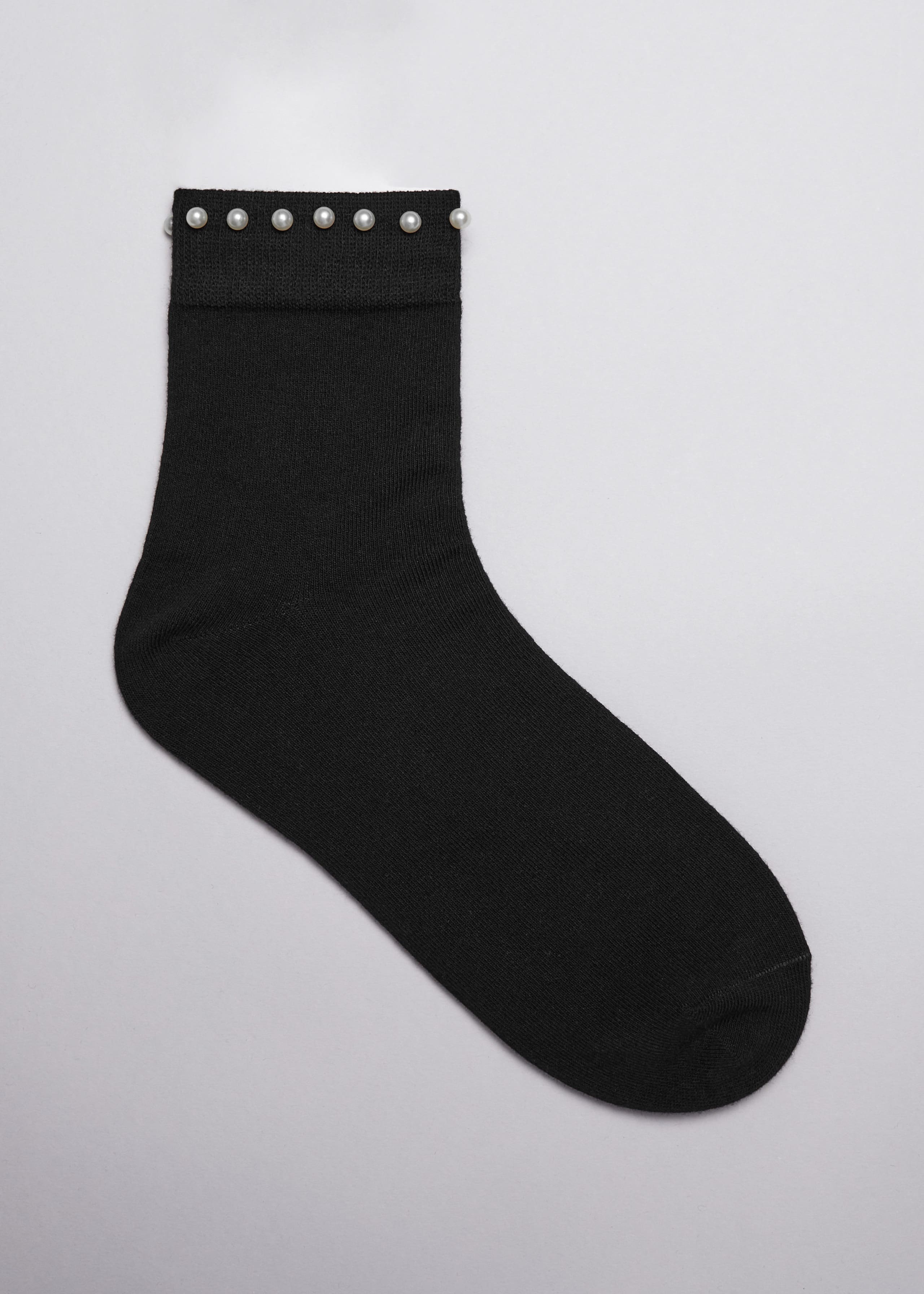 Socken mit Perlenverzierung - Schwarz - Stillleben
