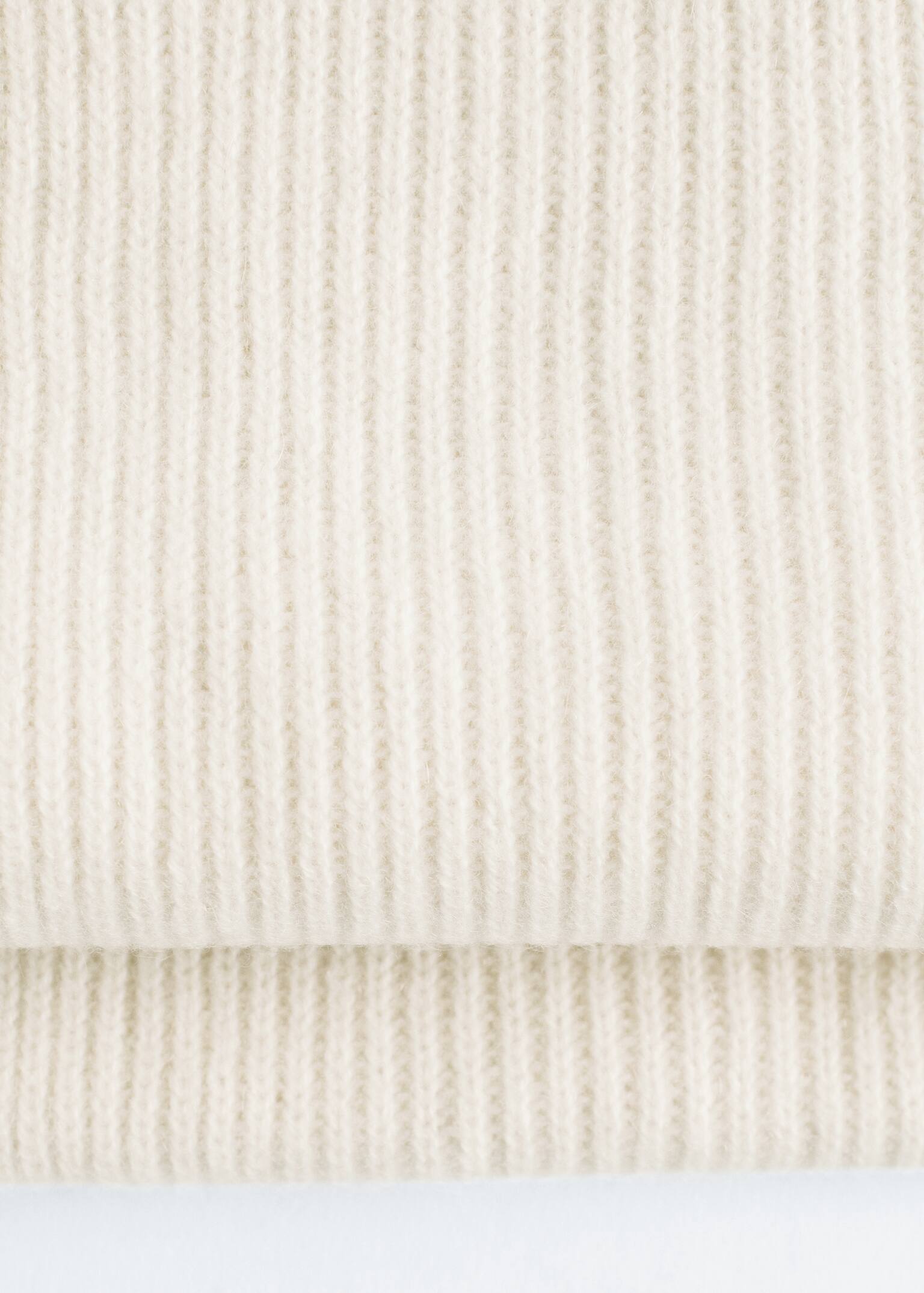 Écharpe tricotée en cachemire - Couleur crème/Taupe/Rose poudré/Bleu marine/Marron foncé - 3