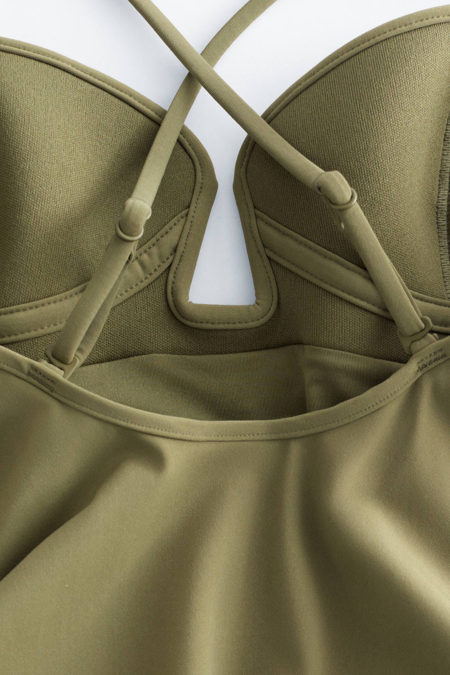 Maillot de bain à encolure triangle - Vert kaki/Noir - 8