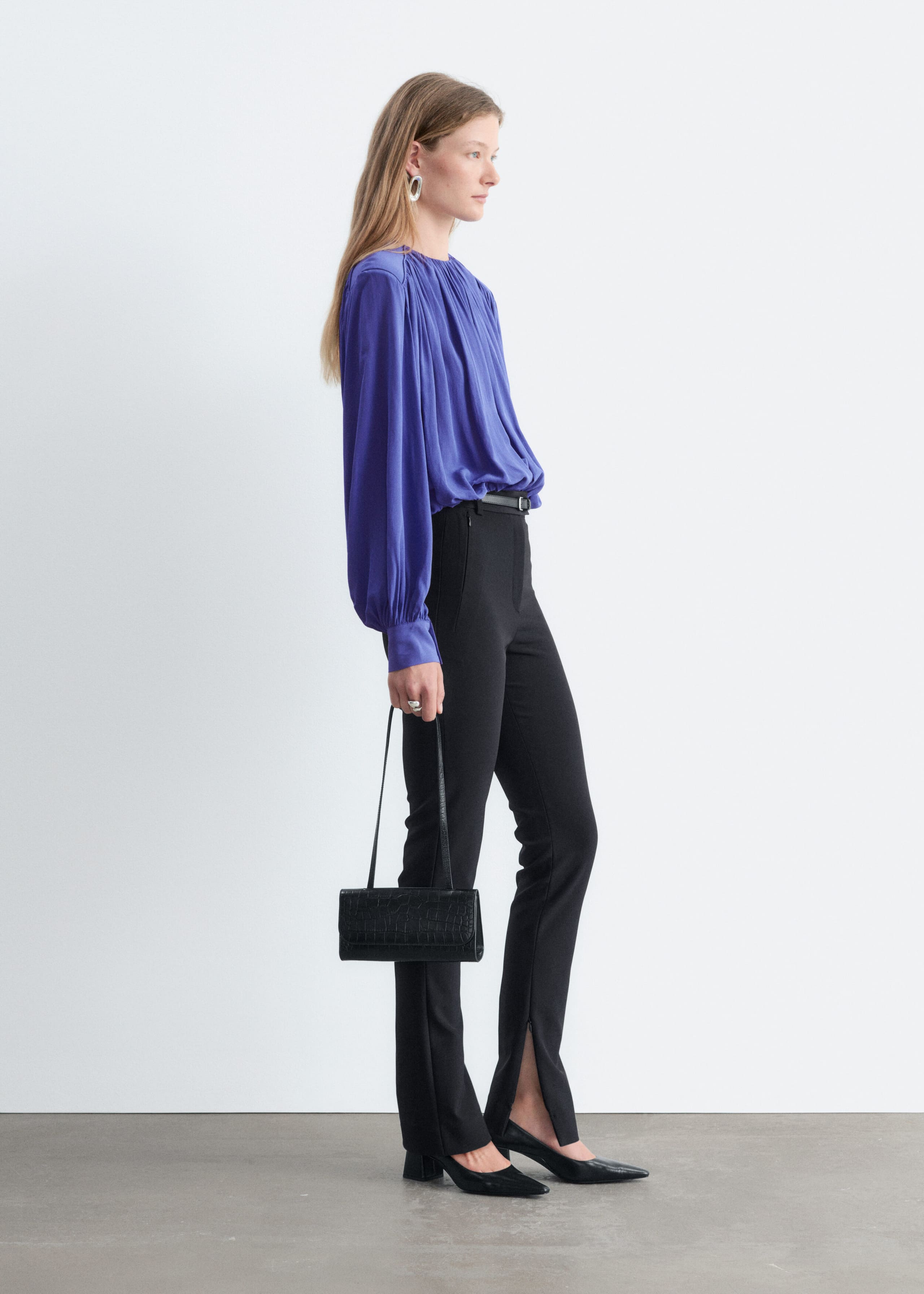 Zip Pocket Tailored Trousers - Black - Lookbook