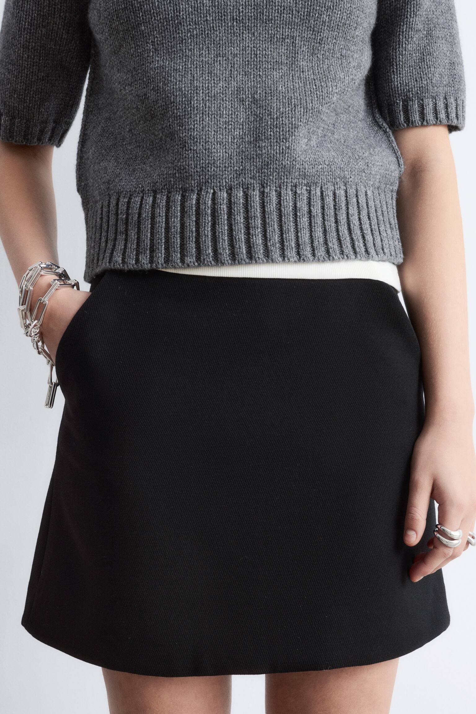 Mini-jupe trapèze - Noir - 4