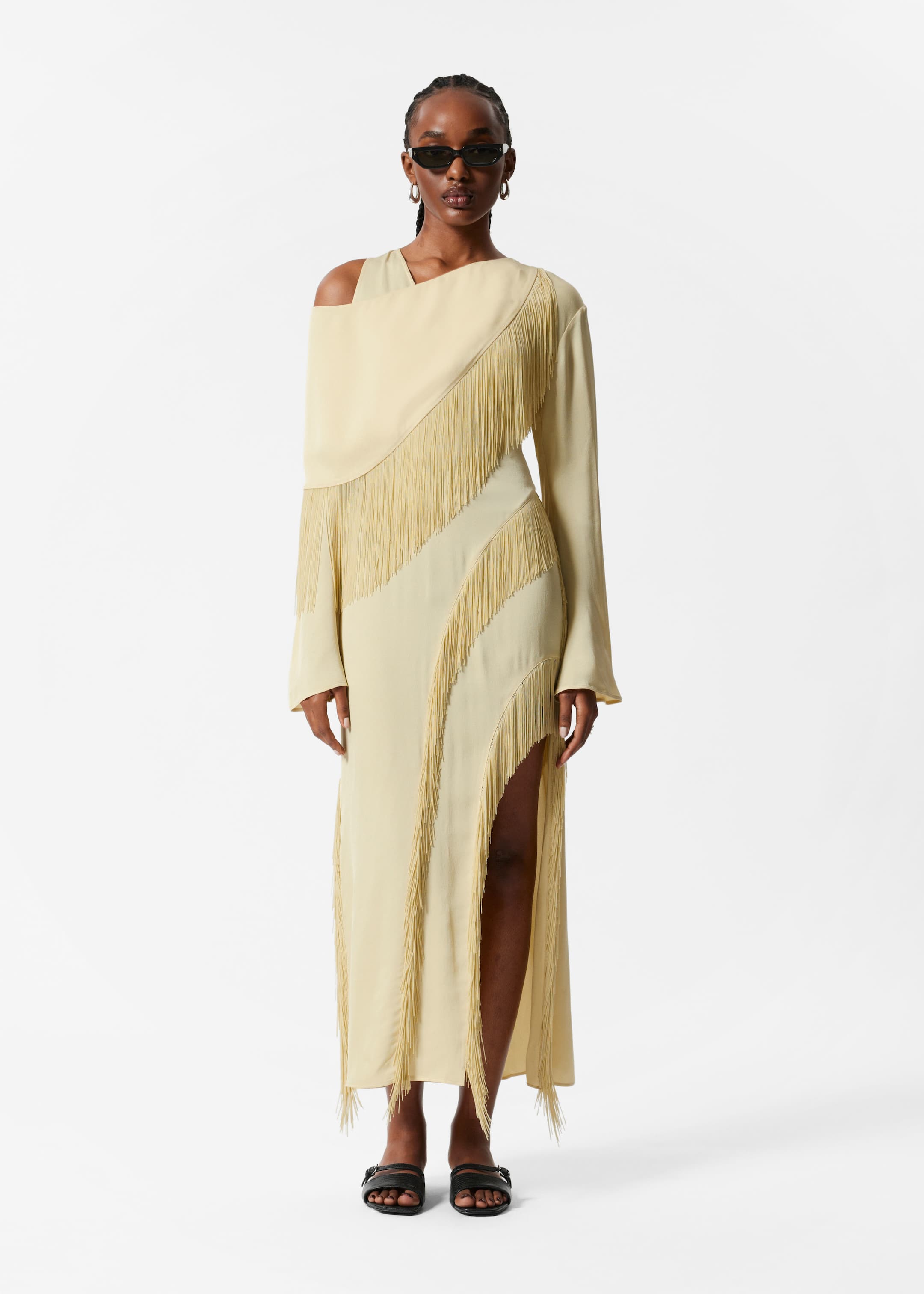 View larger image: Fringe Maxi Dress - Light Yellow - Ladies | H&M GB 1