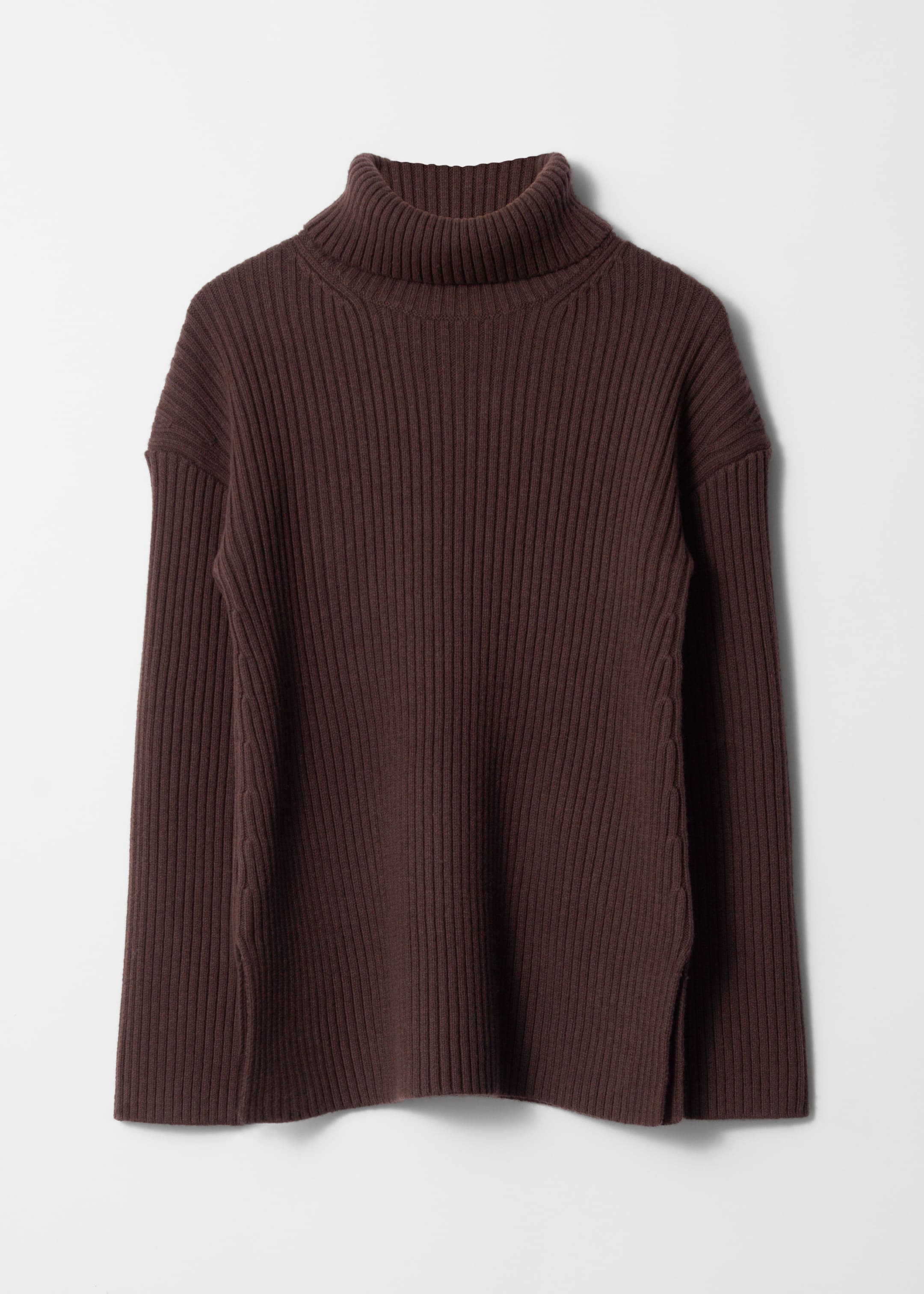 Größeres Bild anzeigen: Strickpullover aus Wolle mit Rollkragen - Braun - Ladies | H&M AT 1
