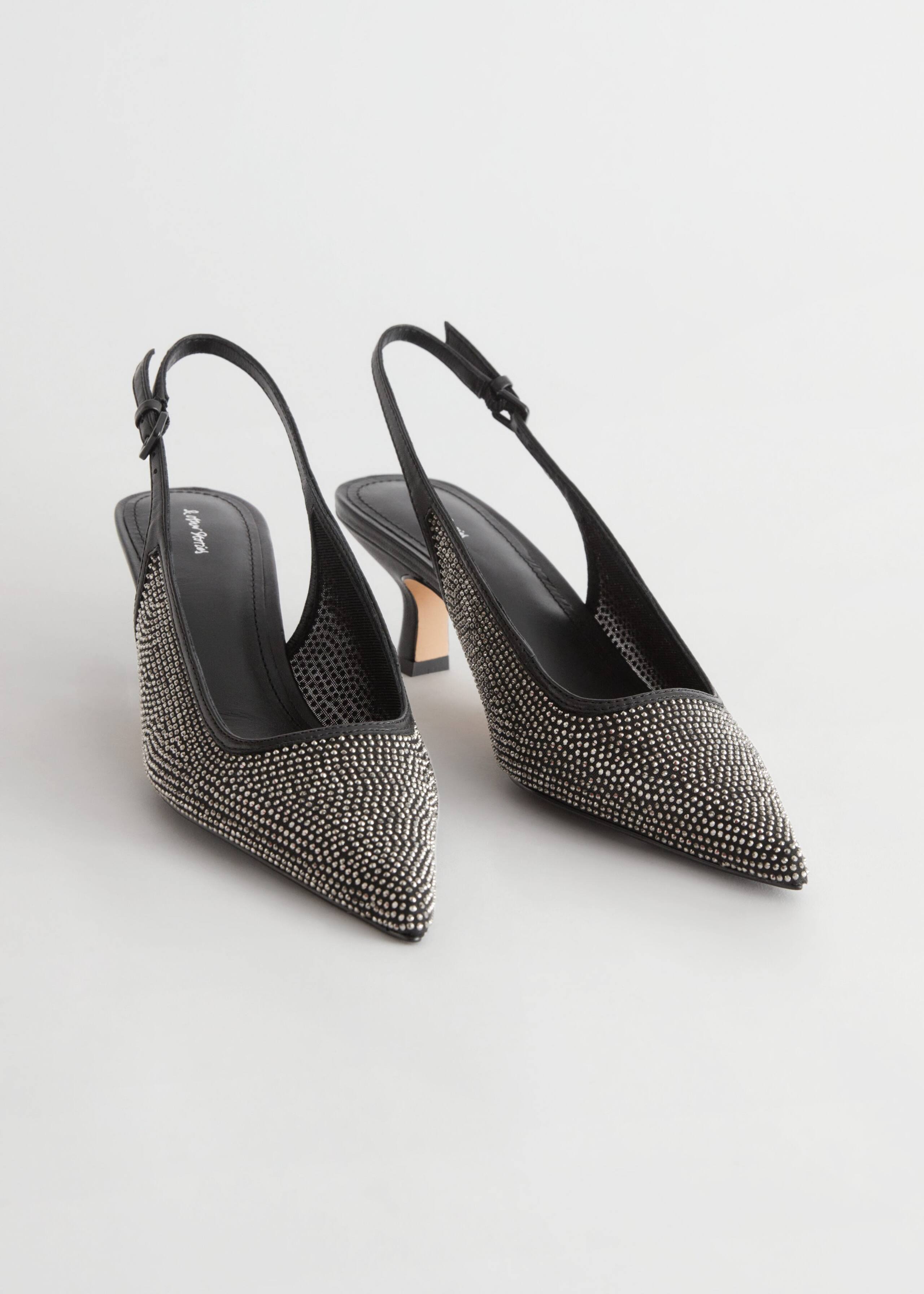 StuddedSlingbackPumps - Black - Natura morta