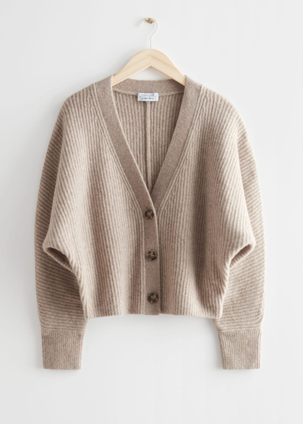Voluminous Rib Knit Cardigan - Green - Still Life